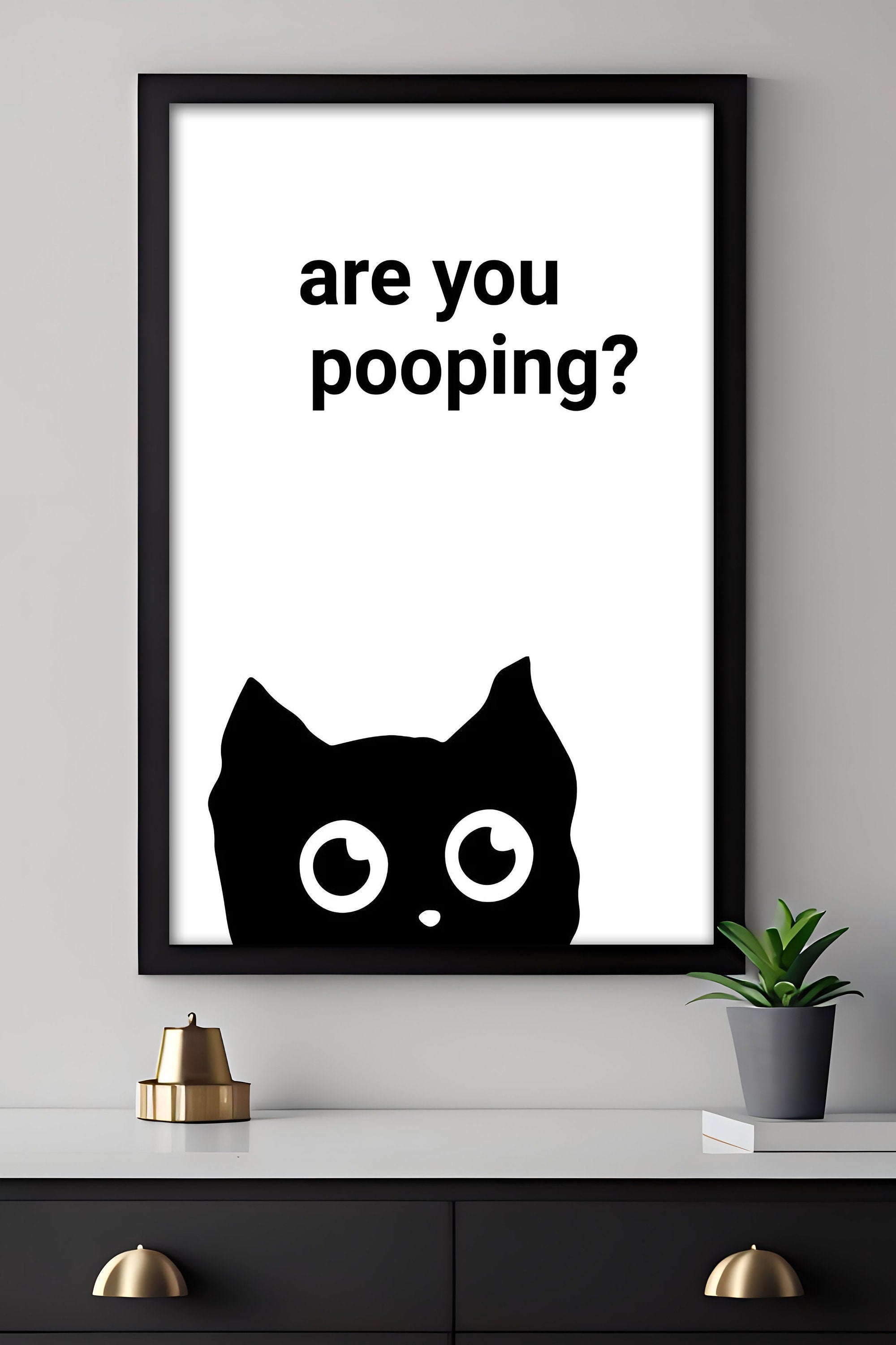 Are You Pooping Toilet Canvas Funny Art