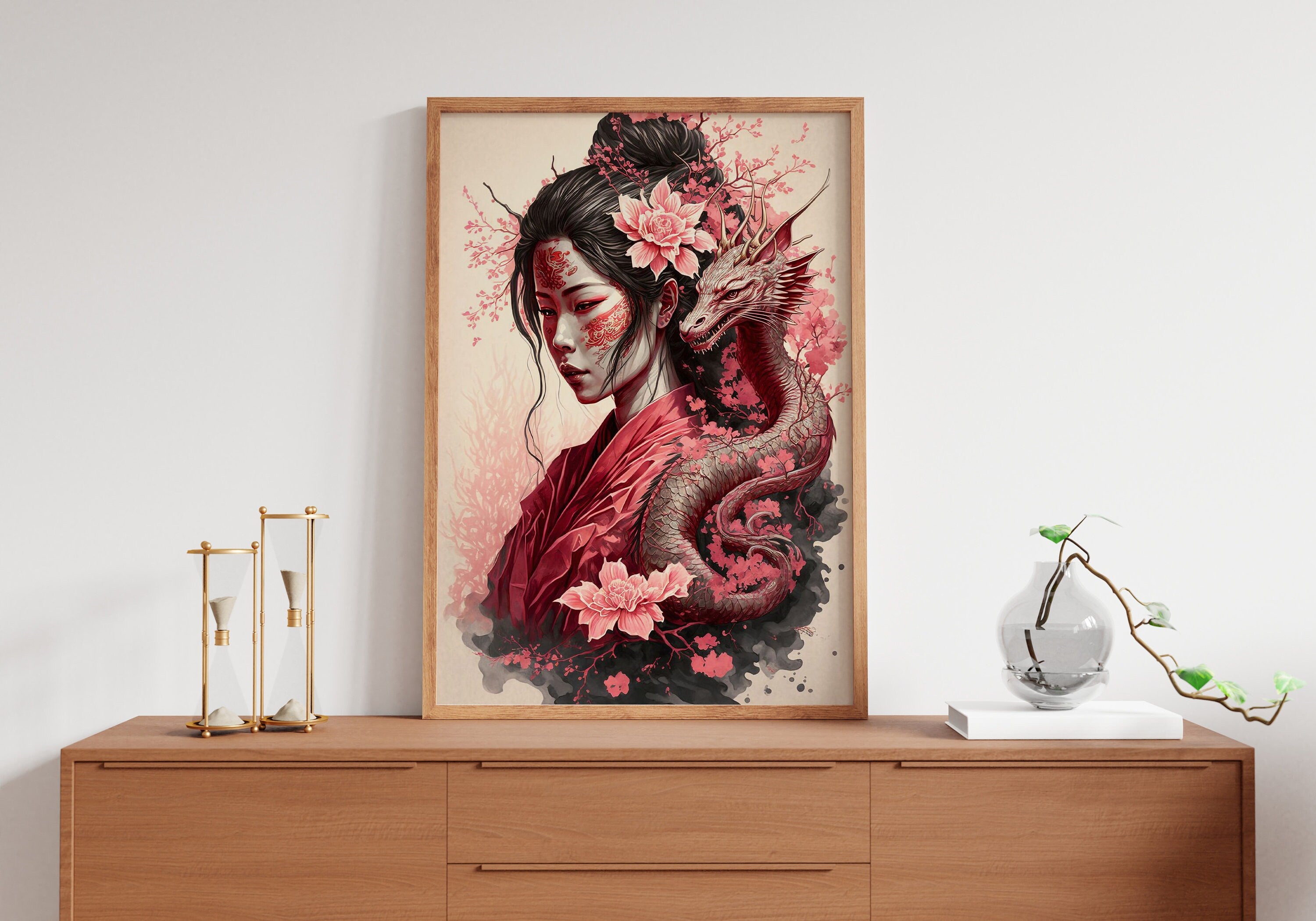 Samurai Anime Girl Canvas Art