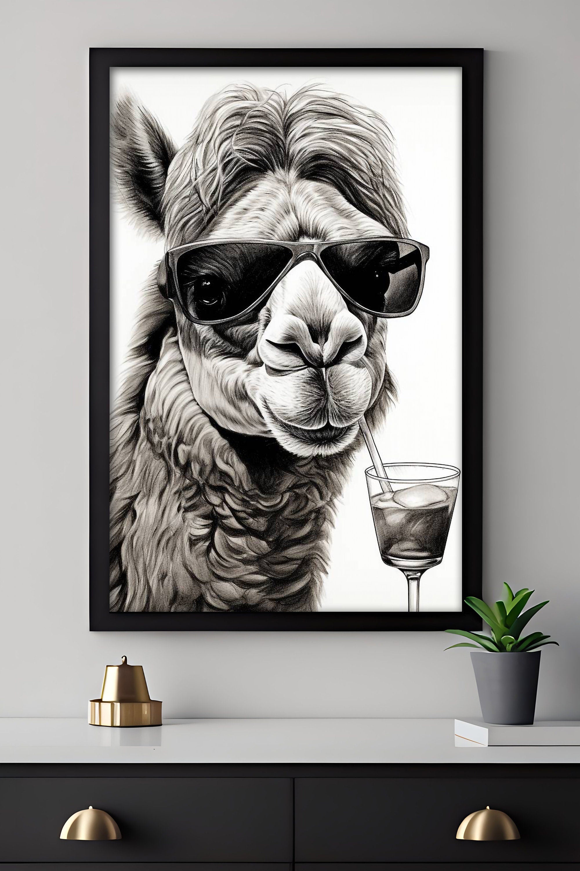 Camel with Sunglasses Canvas Poster