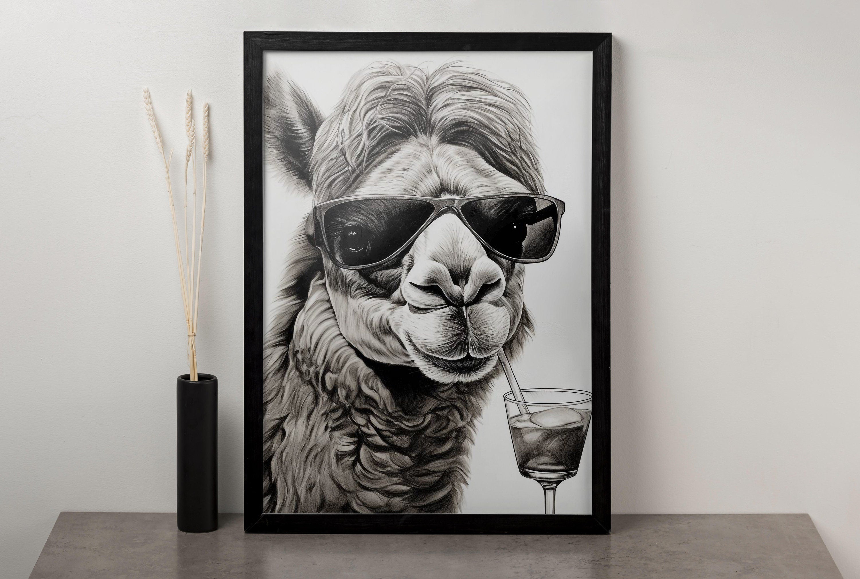 Camel with Sunglasses Canvas Poster