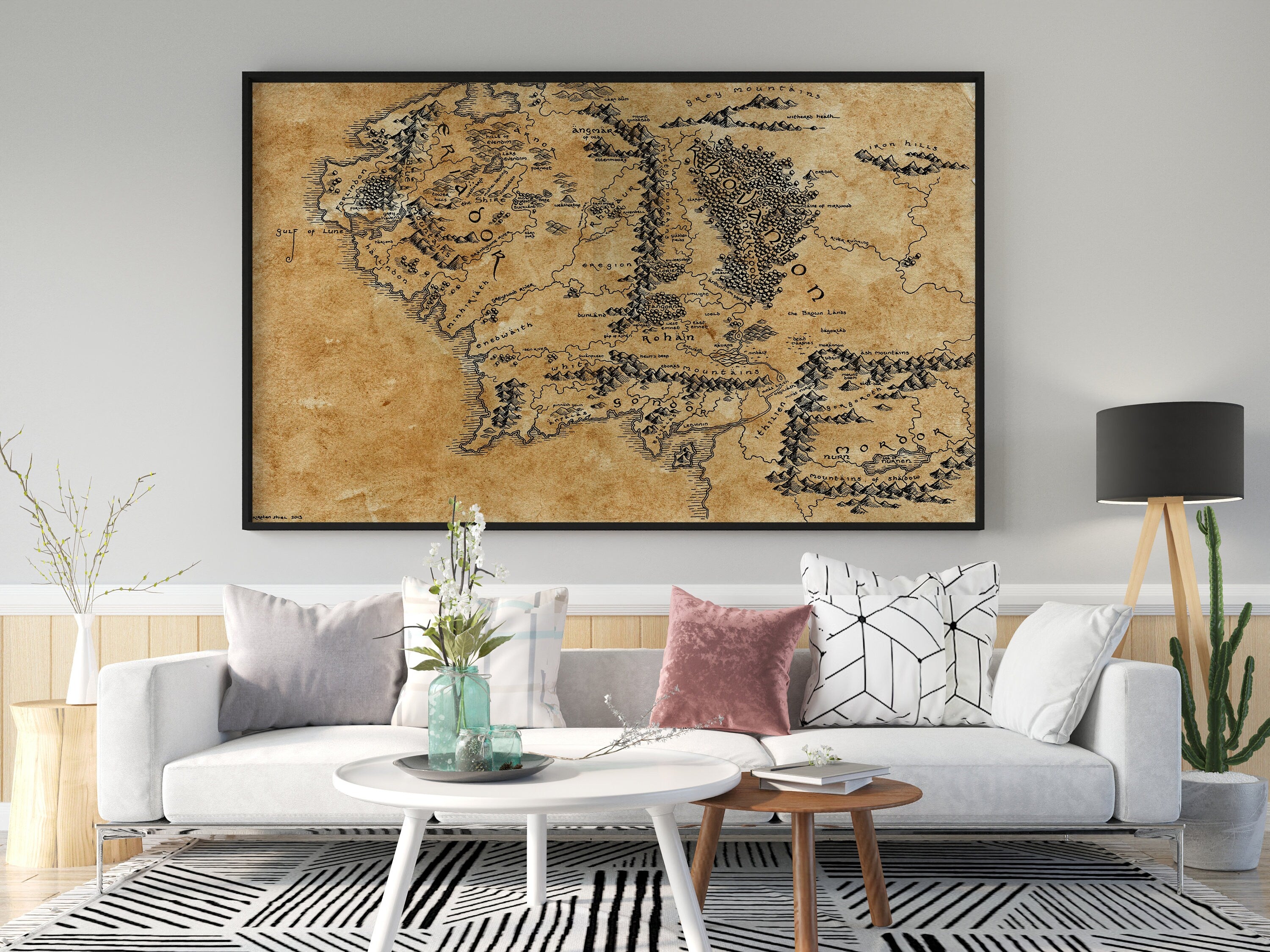 Lord of The Rings Map Canvas Poster