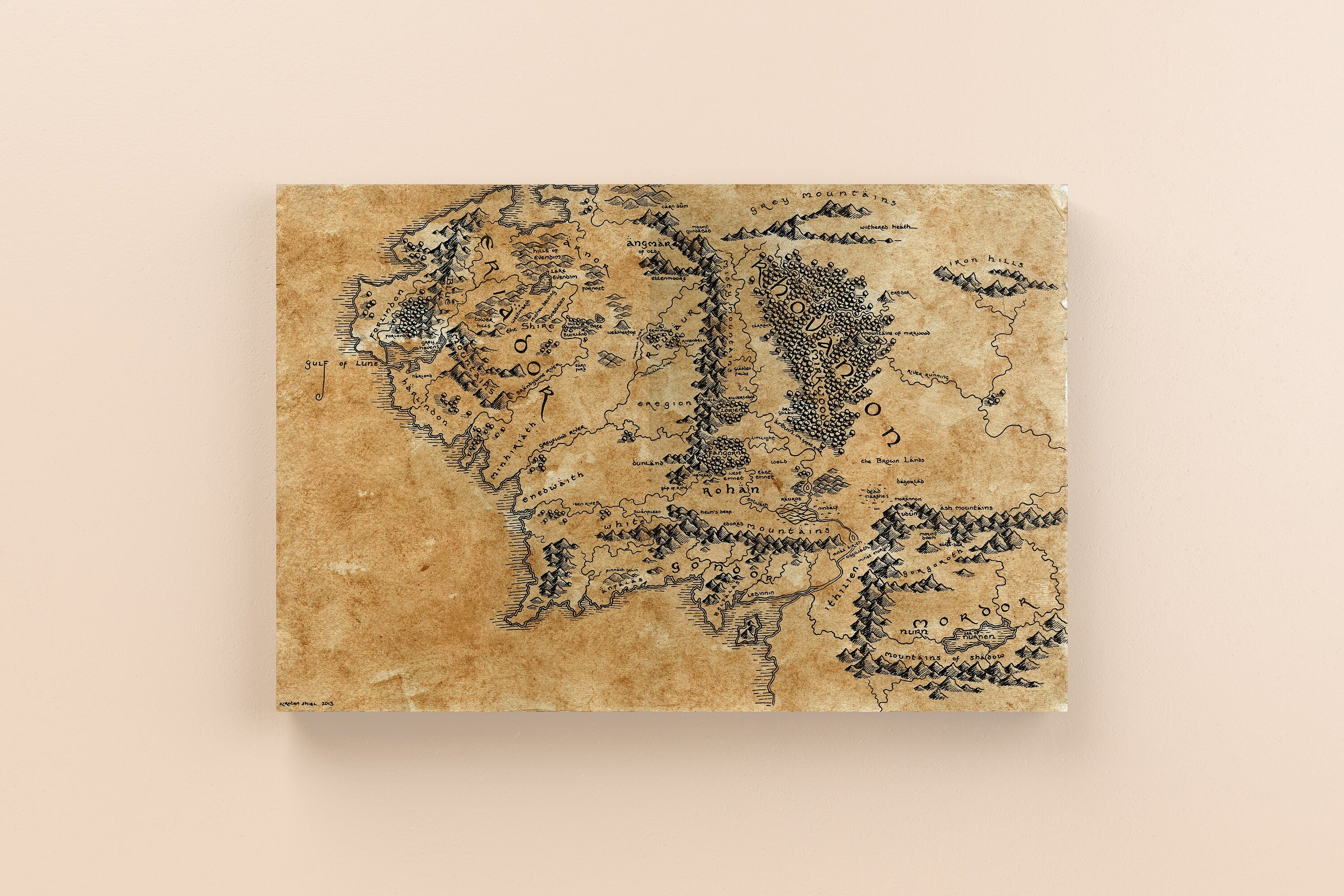 Lord of The Rings Map Canvas Poster