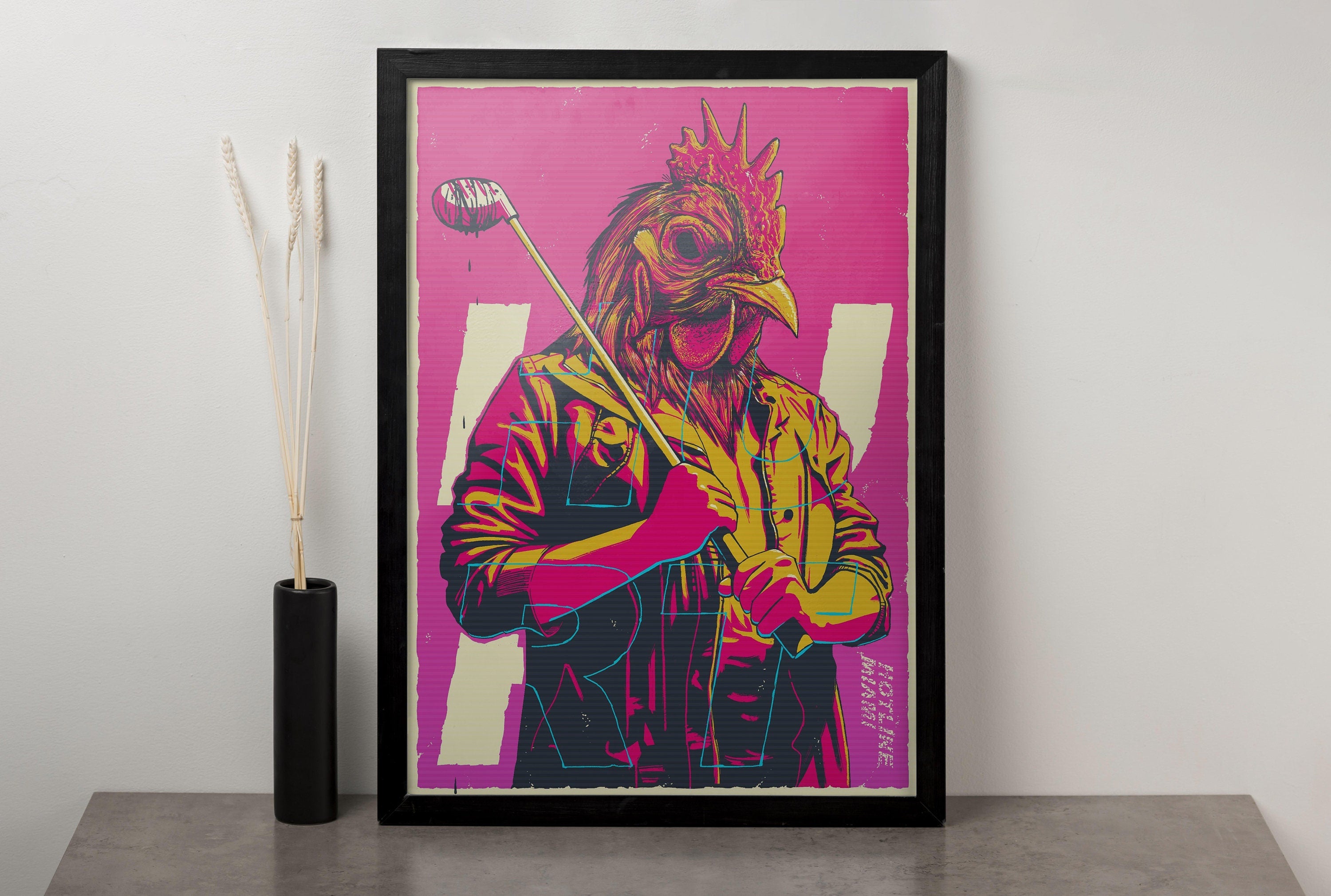 Hotline Miami Chicken Canvas Wall Decor