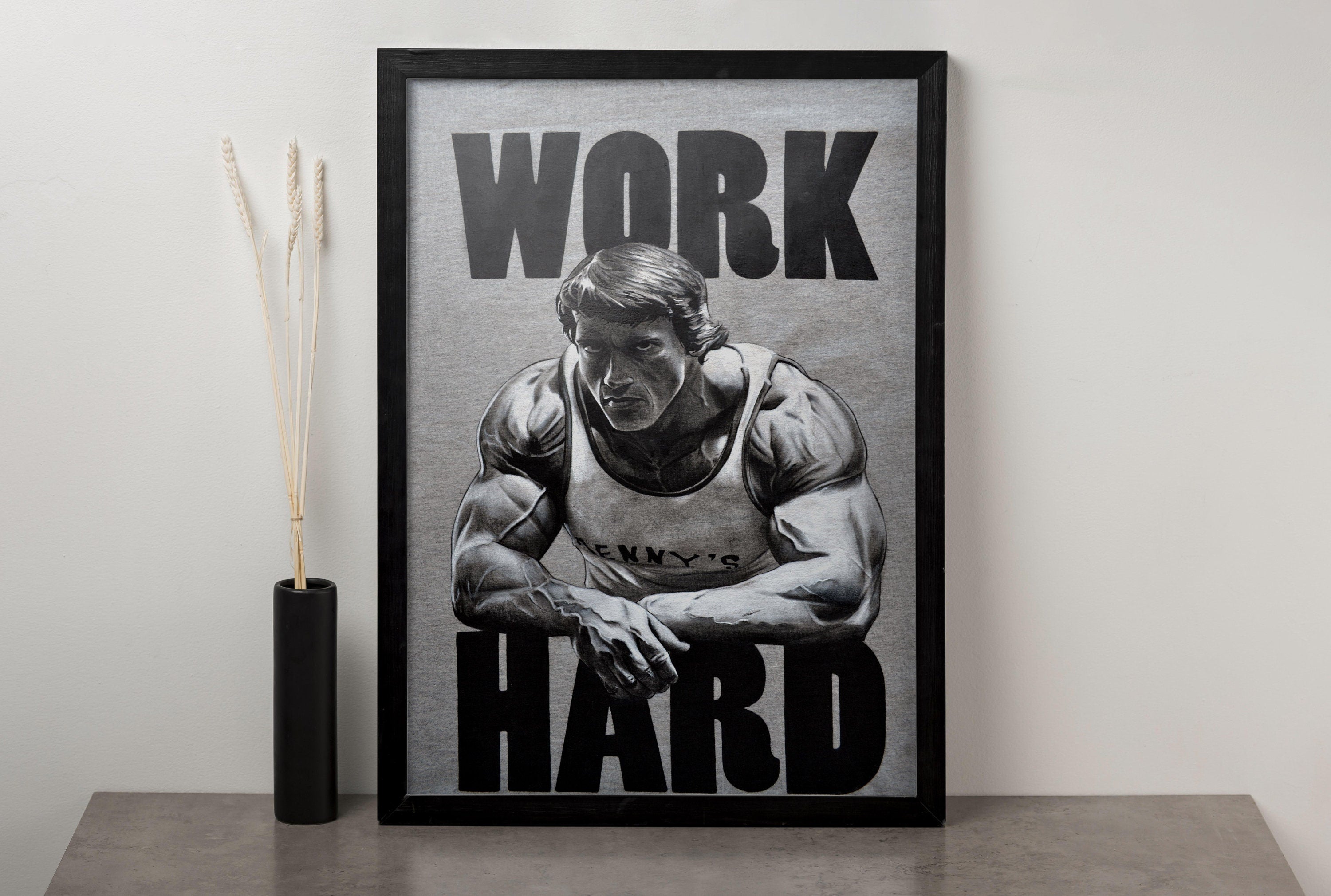 Arnold Schwarzenegger Hard Work Canvas Art