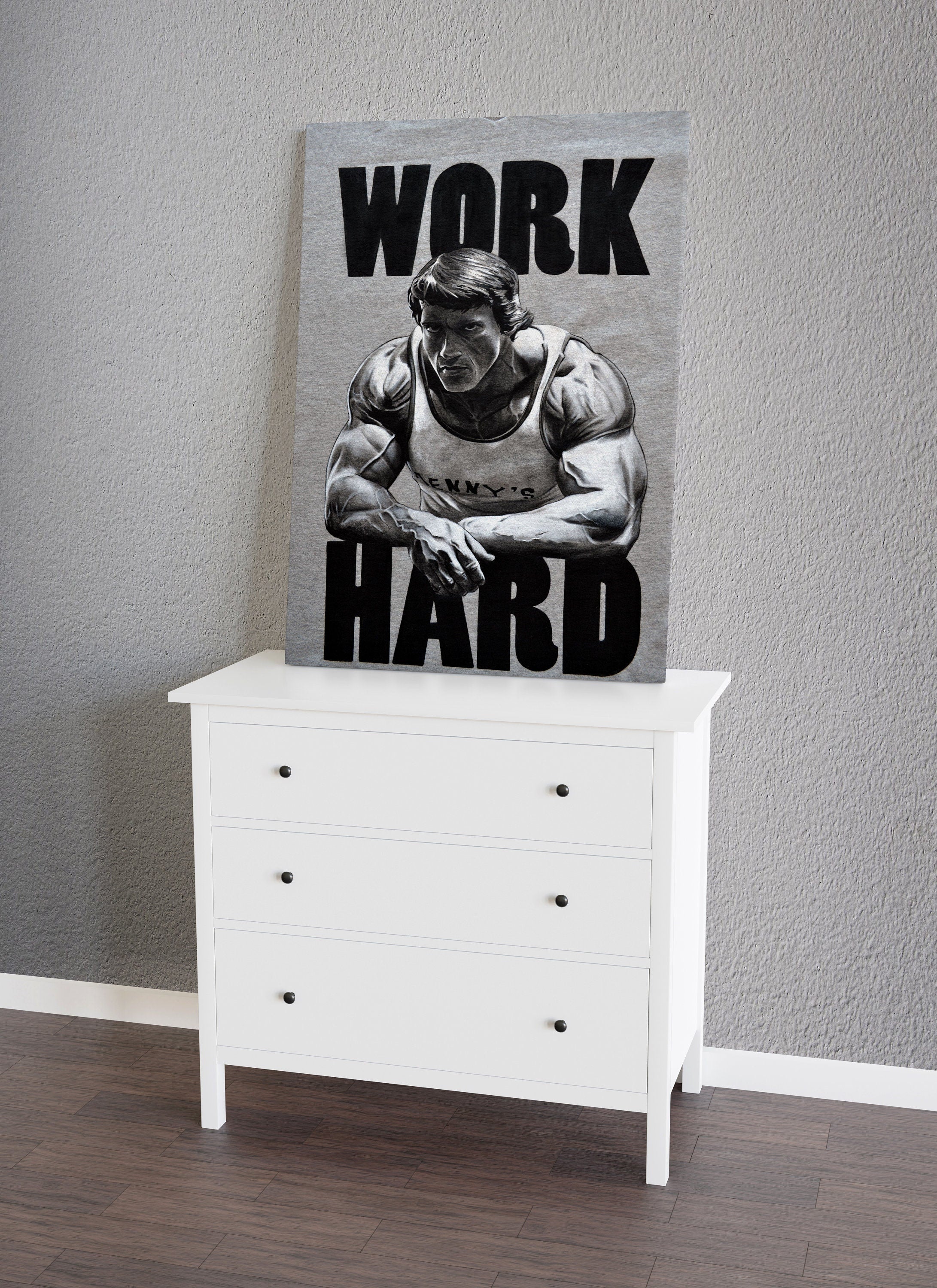 Arnold Schwarzenegger Hard Work Canvas Art