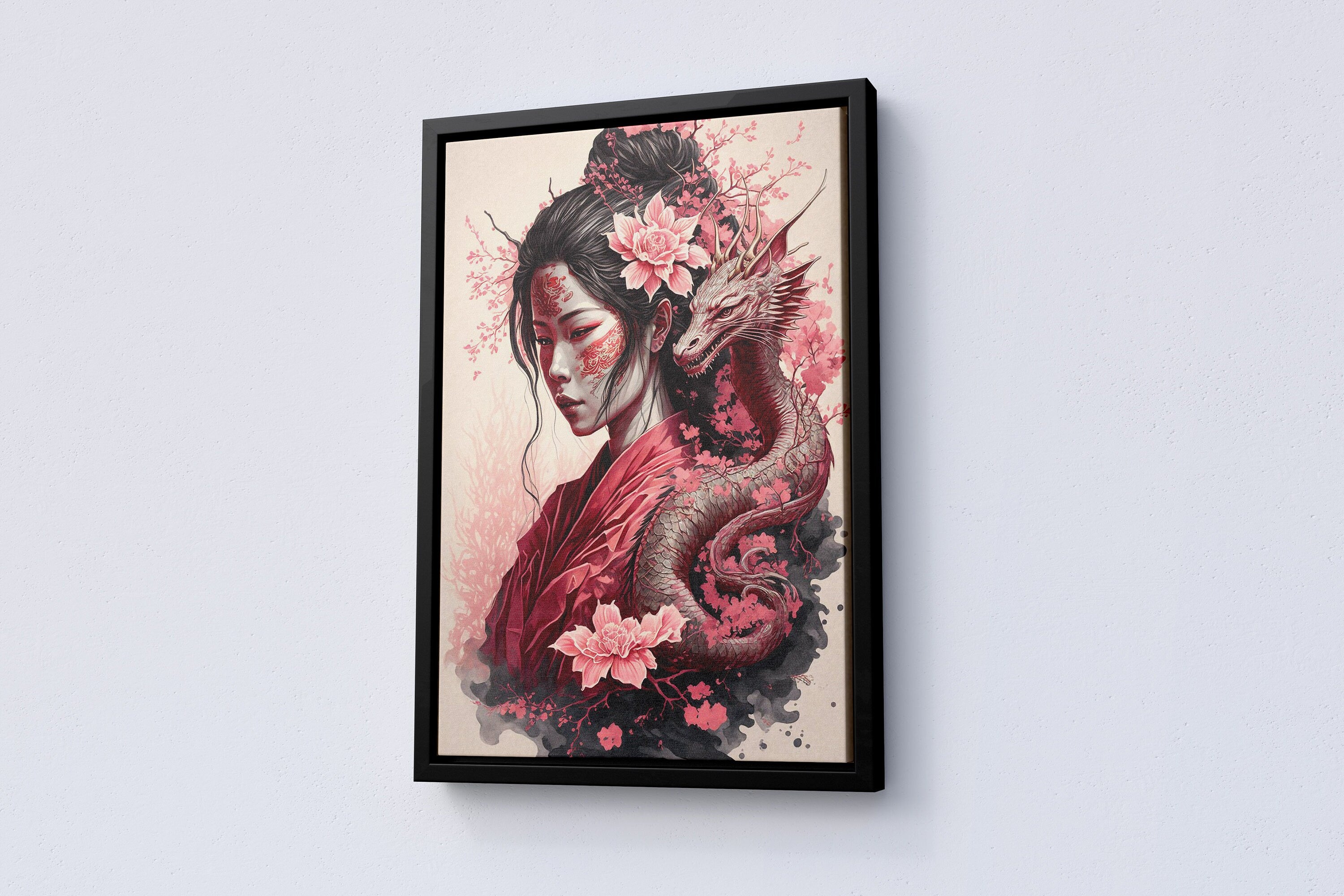 Samurai Anime Girl Canvas Art