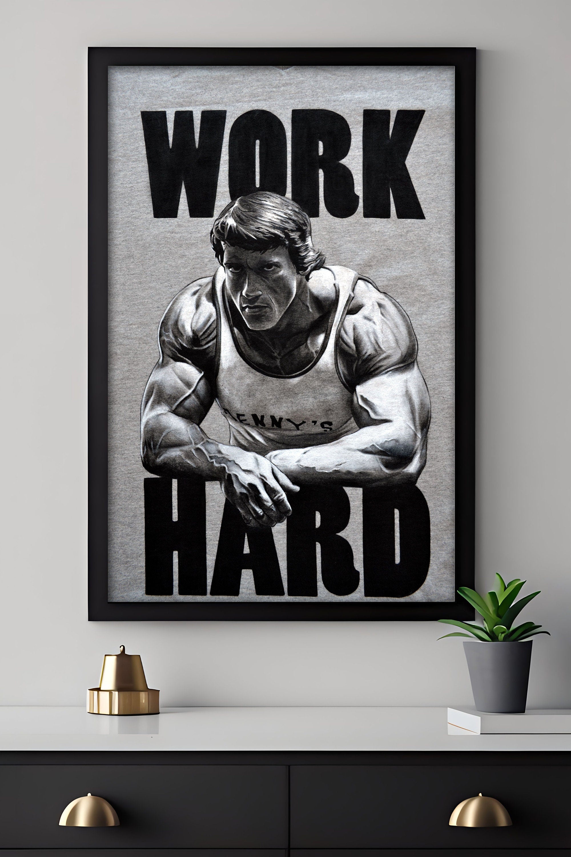 Arnold Schwarzenegger Hard Work Canvas Art