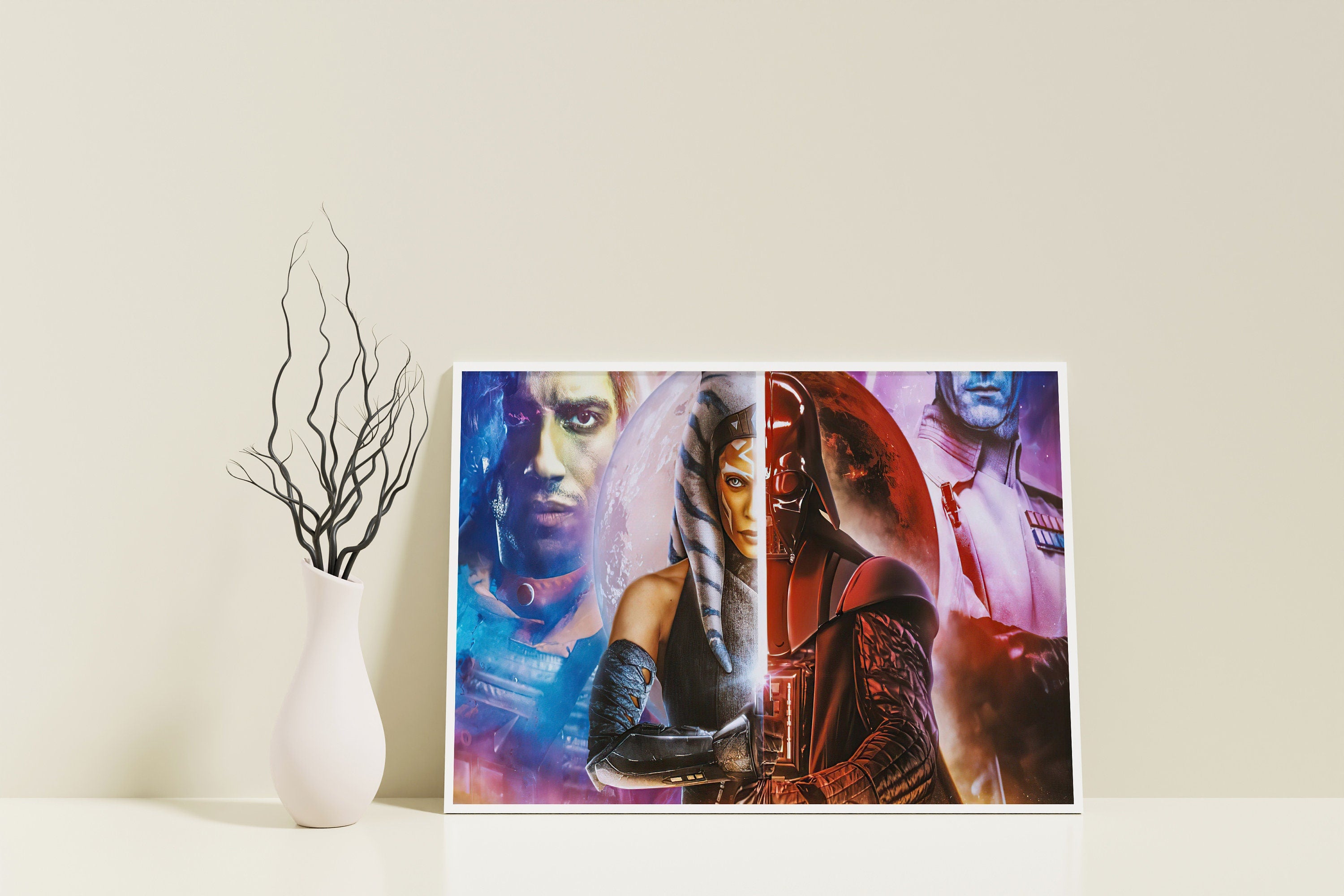 Ahsoka Tano & Darth Vader Canvas Poster