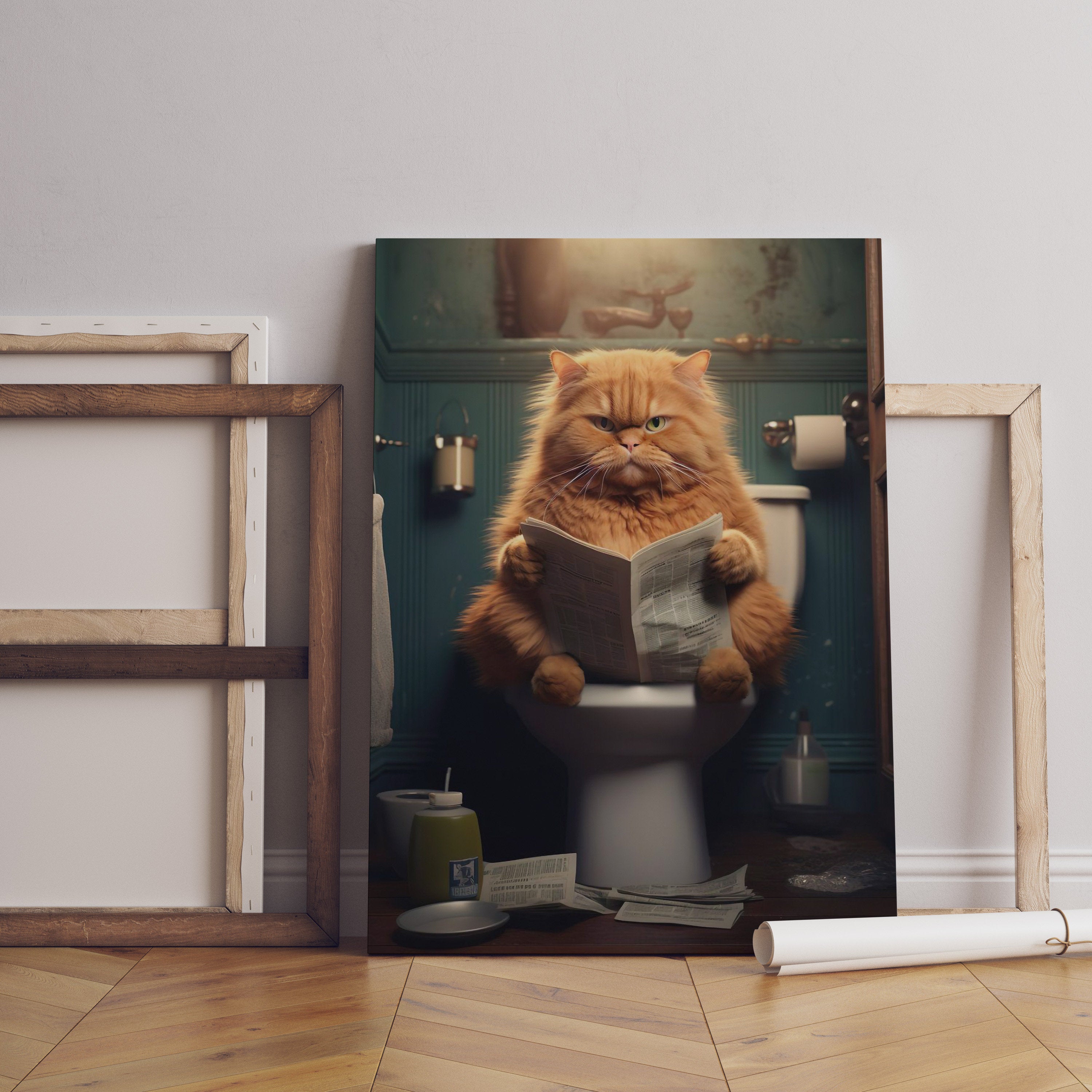 Funny Cat Canvas Wall Art