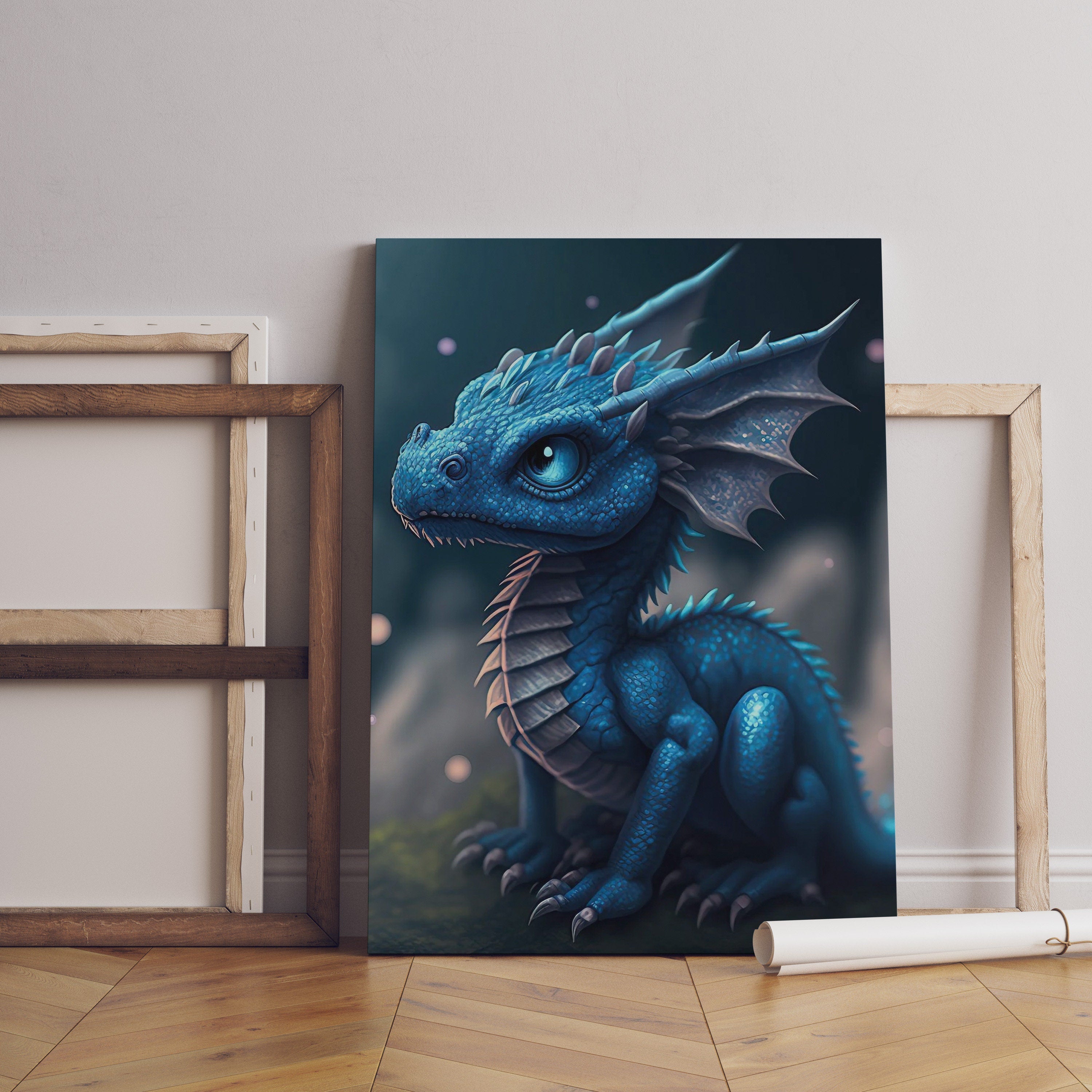 Blue Dragon Canvas Wall Art