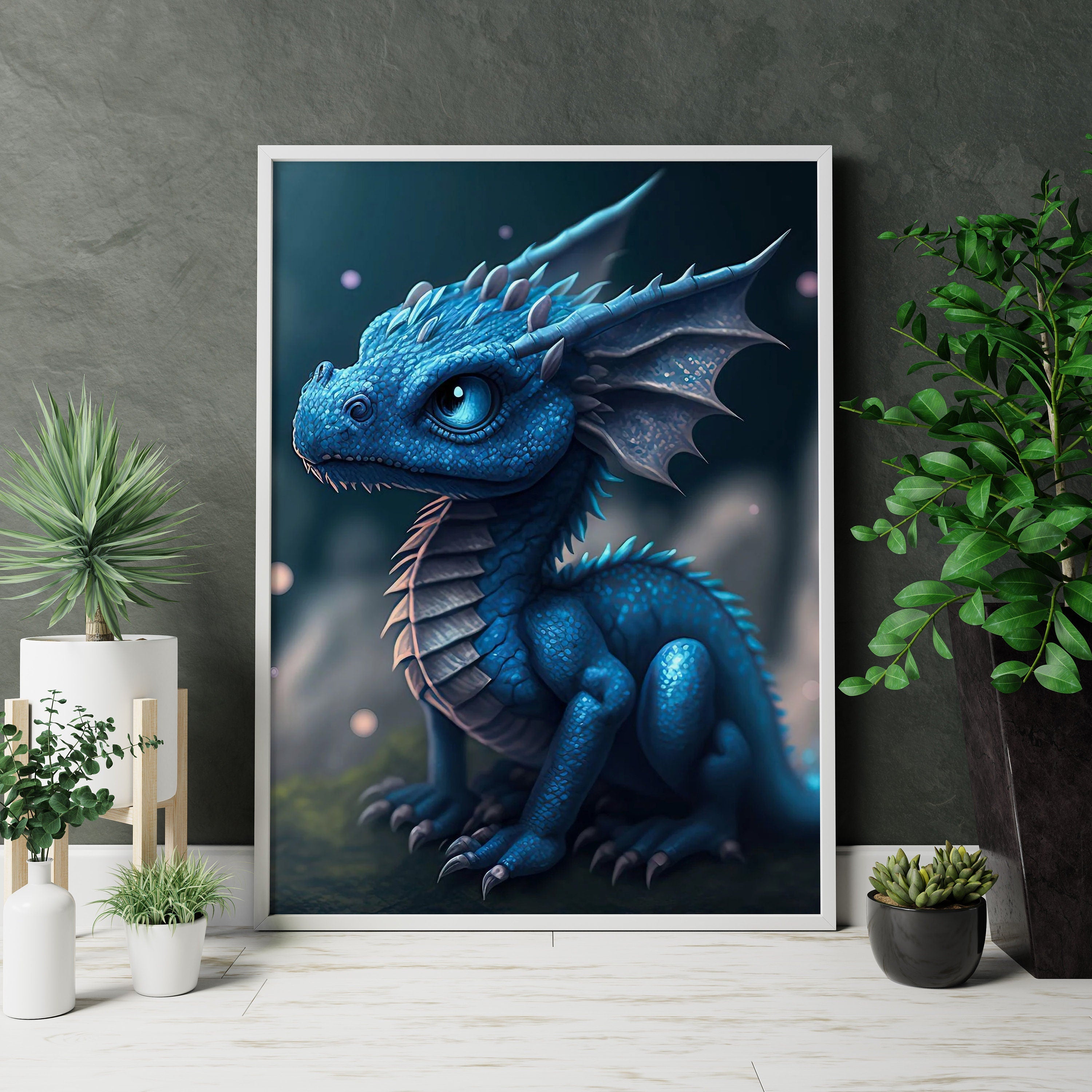 Blue Dragon Canvas Wall Art