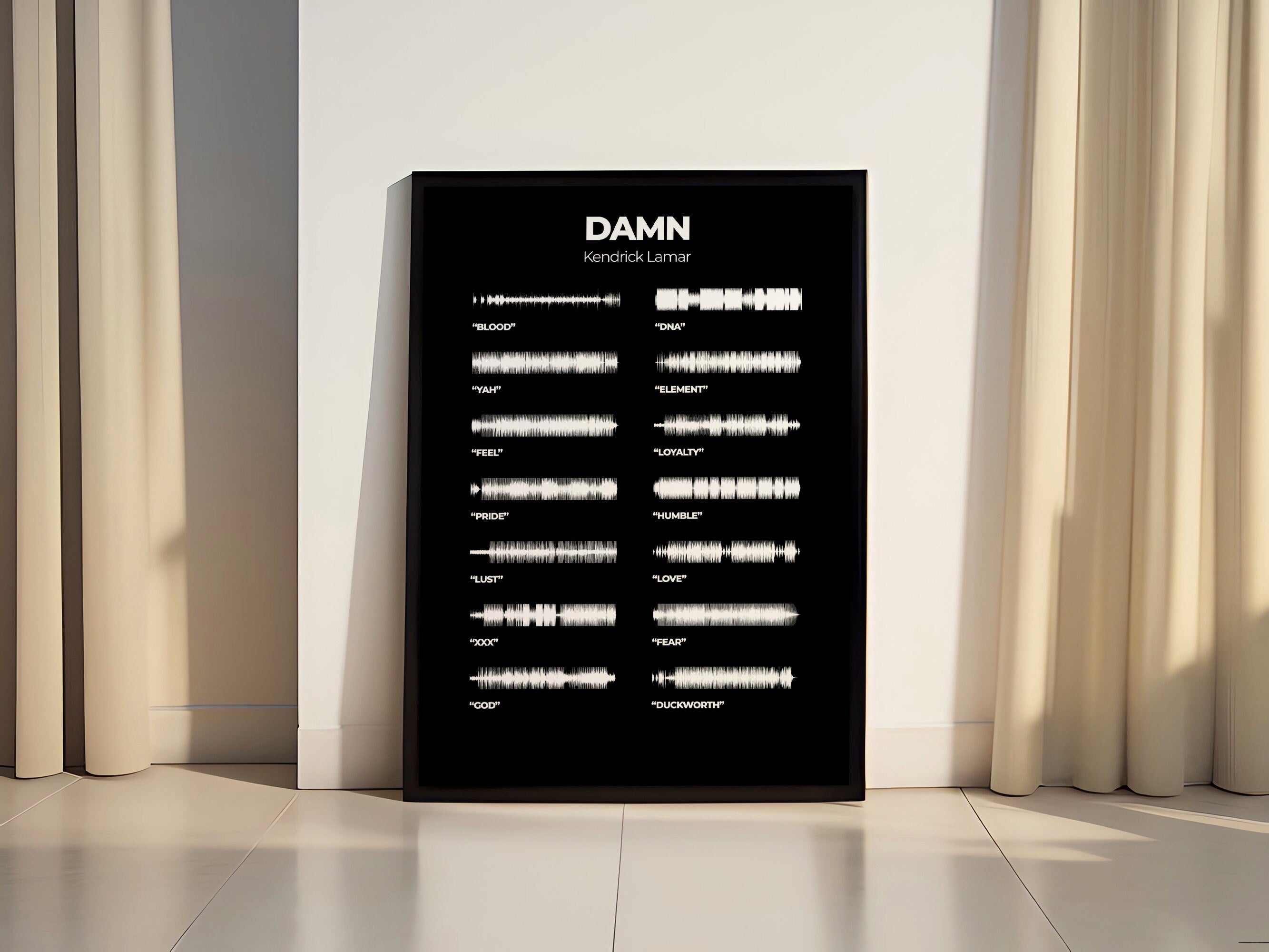 Kendrick Lamar DAMN Album Canvas Poster