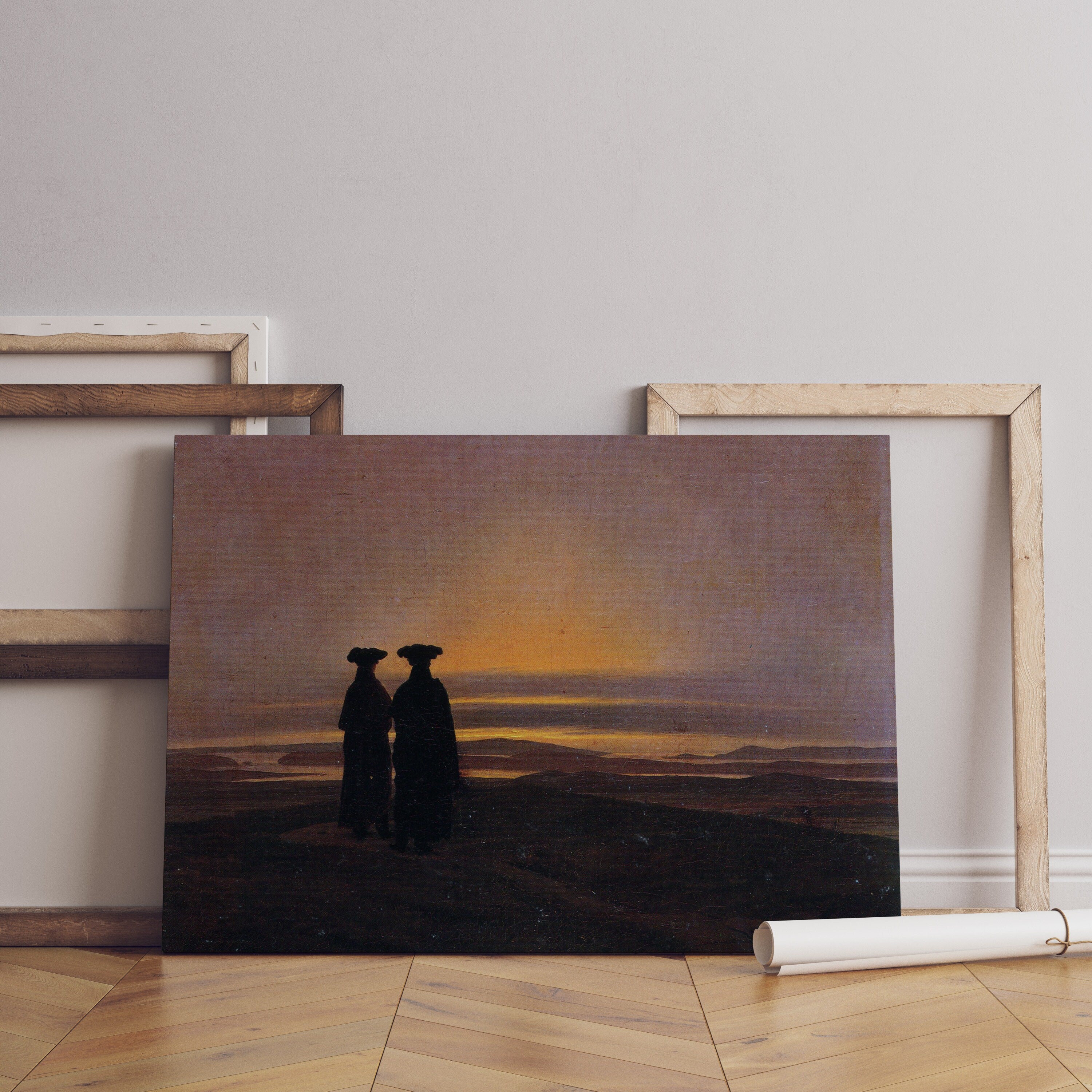 Caspar David Friedrich Evening Landscape with Two Men Canvas Art