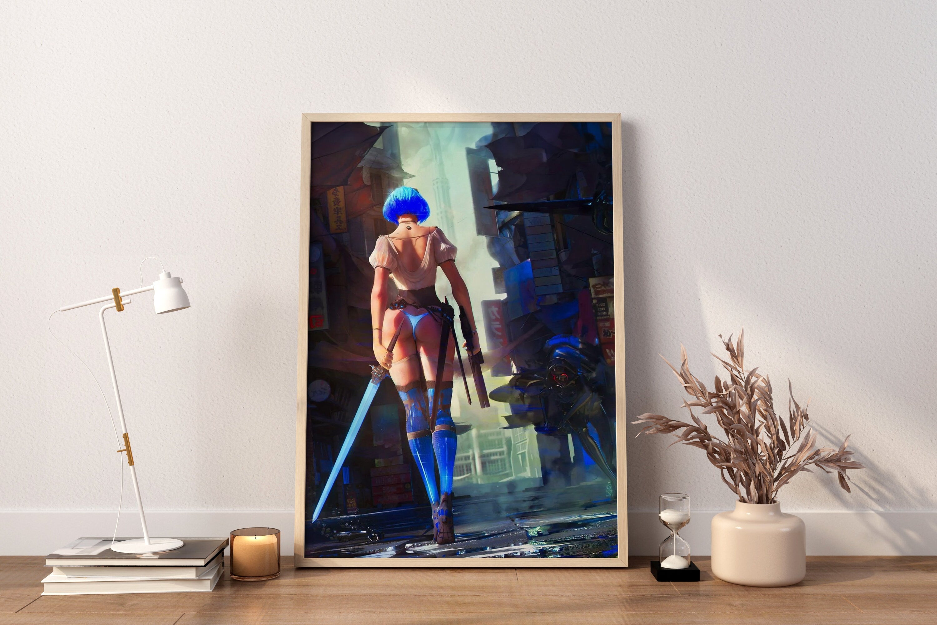 Anime ,Cyberpunk Girl Canvas Wall Art