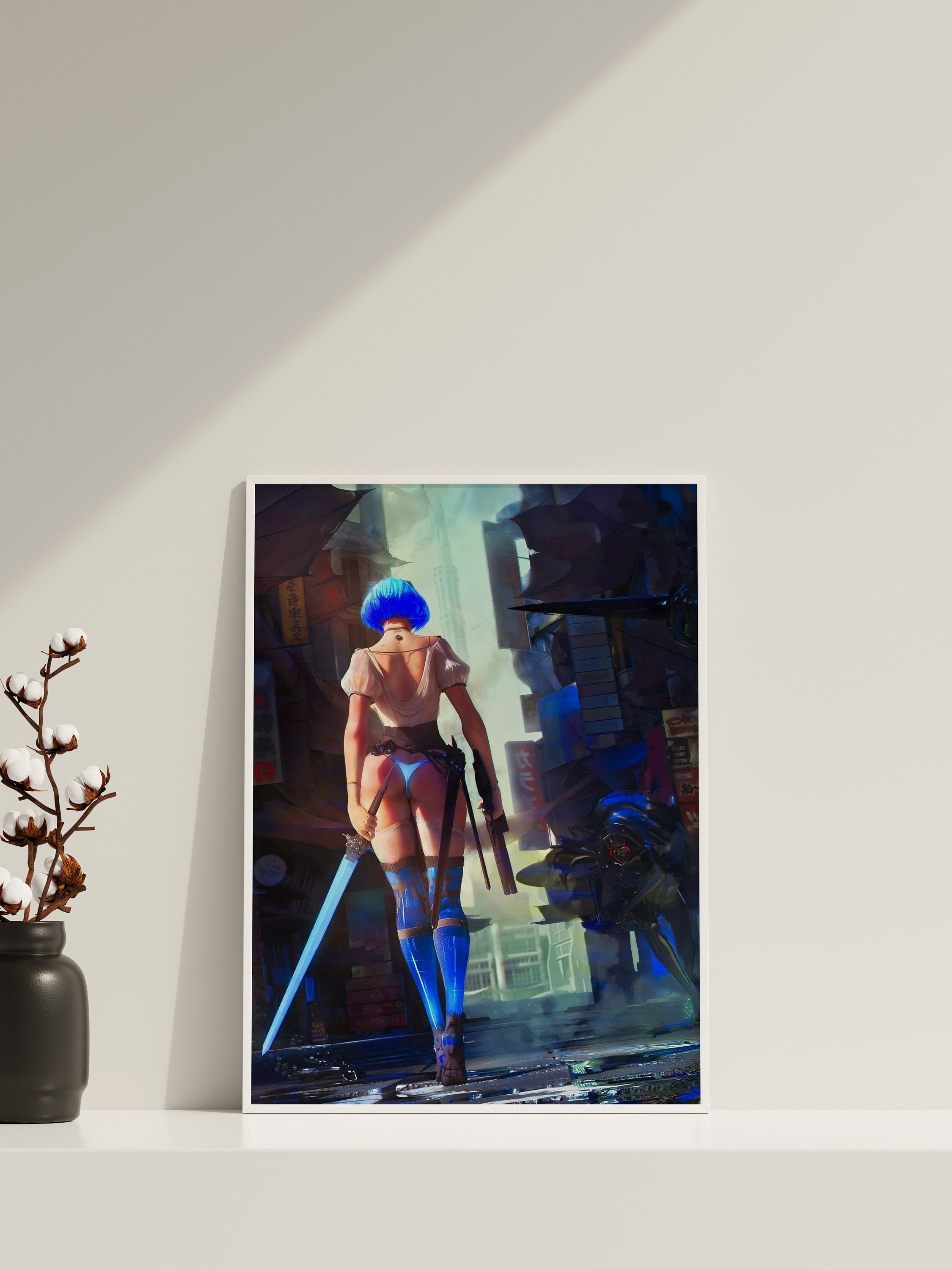 Anime ,Cyberpunk Girl Canvas Wall Art