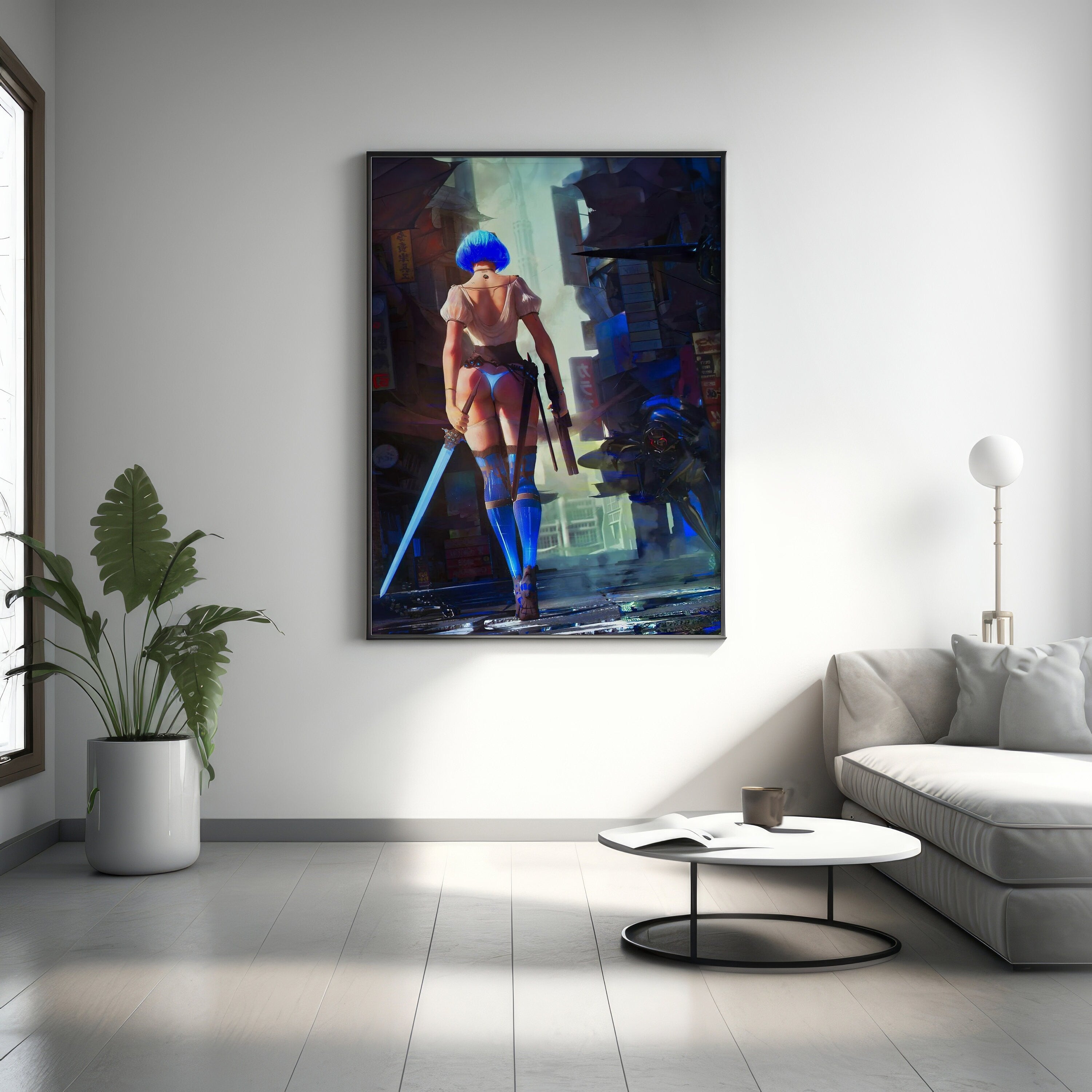 Anime ,Cyberpunk Girl Canvas Wall Art