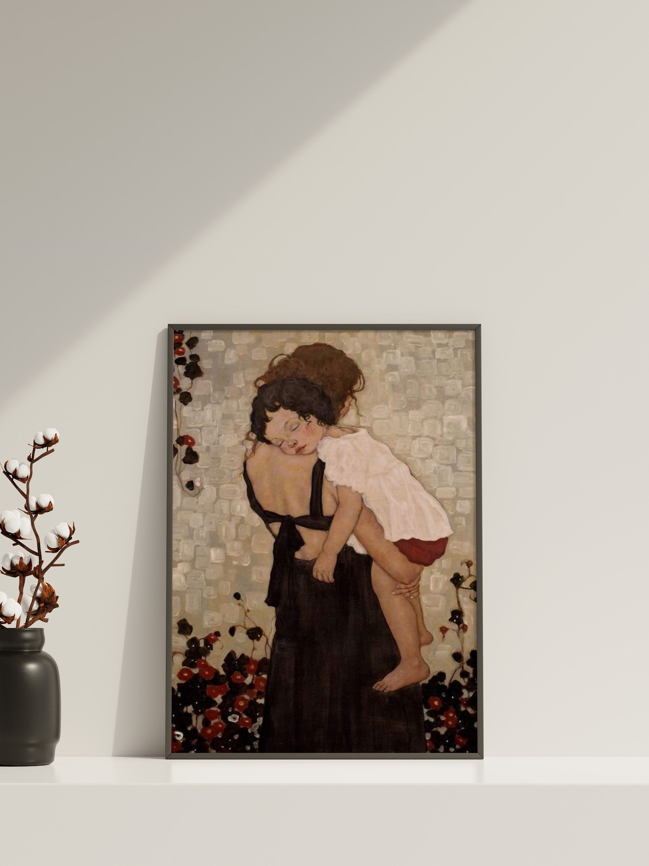 Mother and Child Gustav Klimt Canvas Wall Art