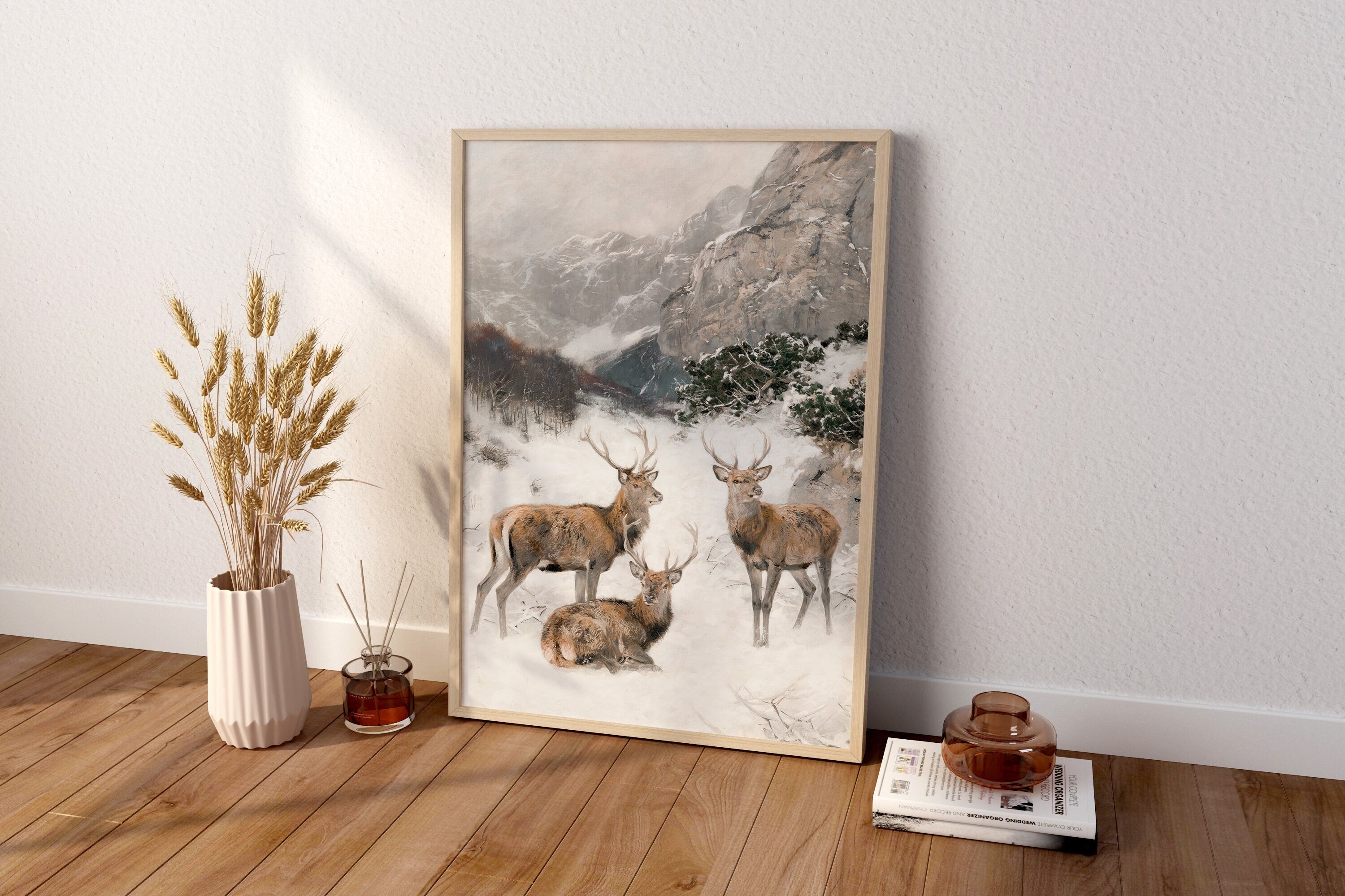 Christmas Deer Canvas Wall Art