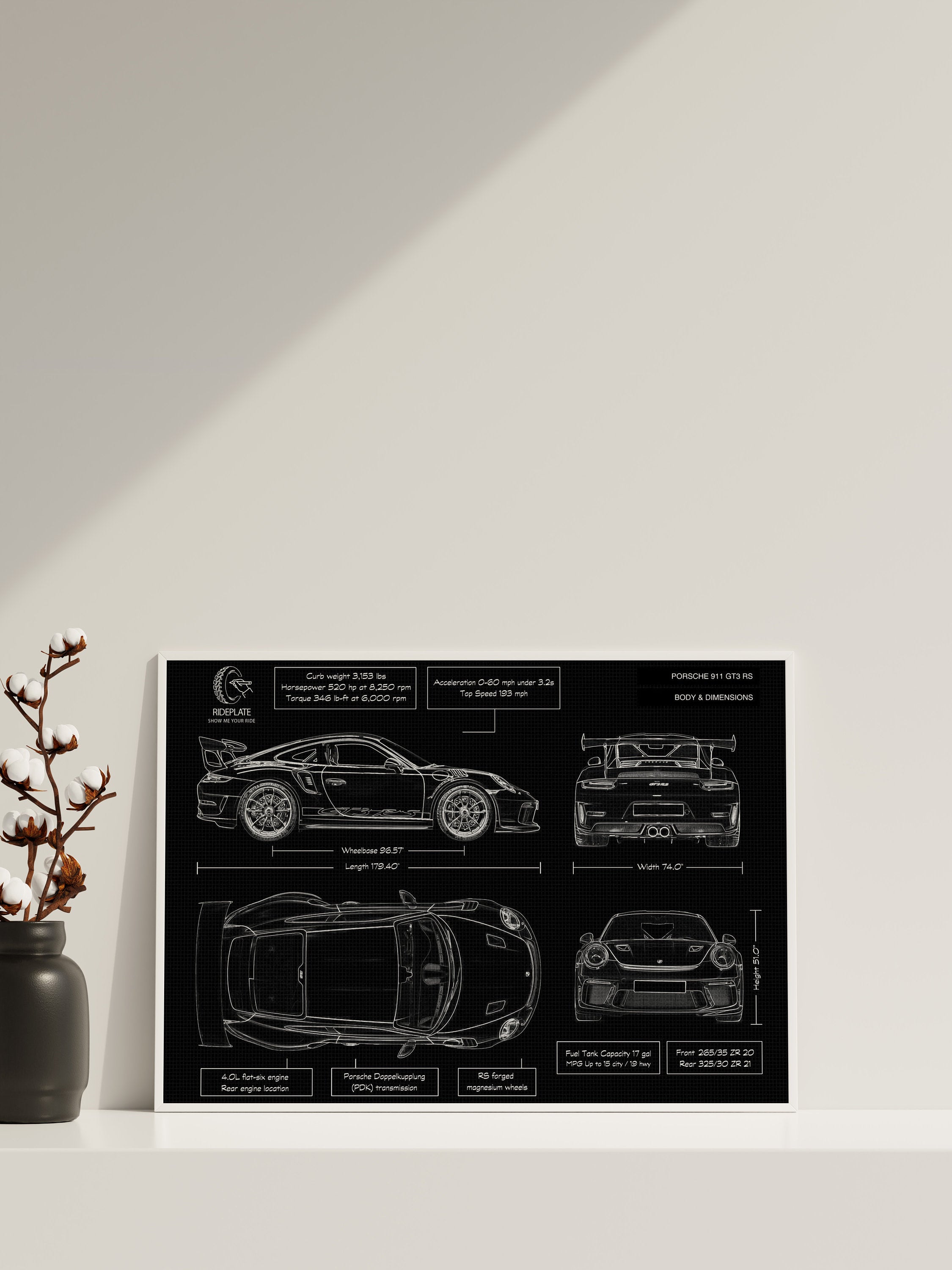 911 Blueprint Canvas Poster