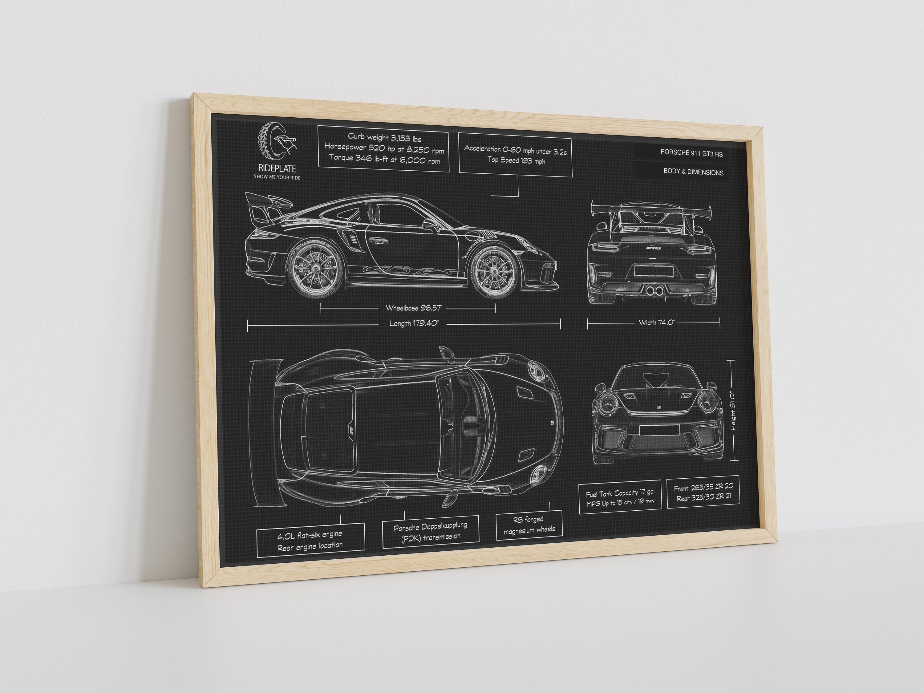 911 Blueprint Canvas Poster