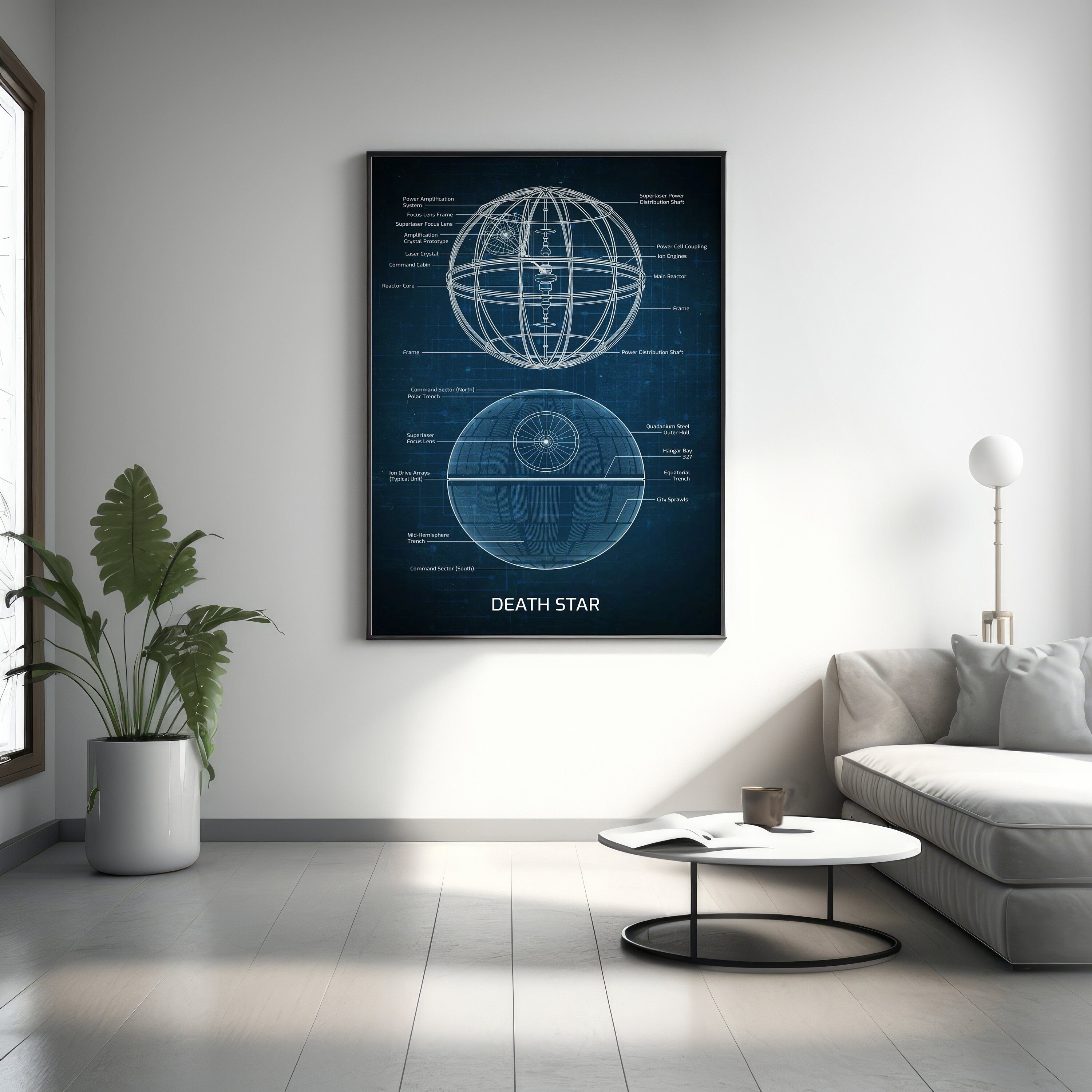 Death Star Blueprint Canvas Poster