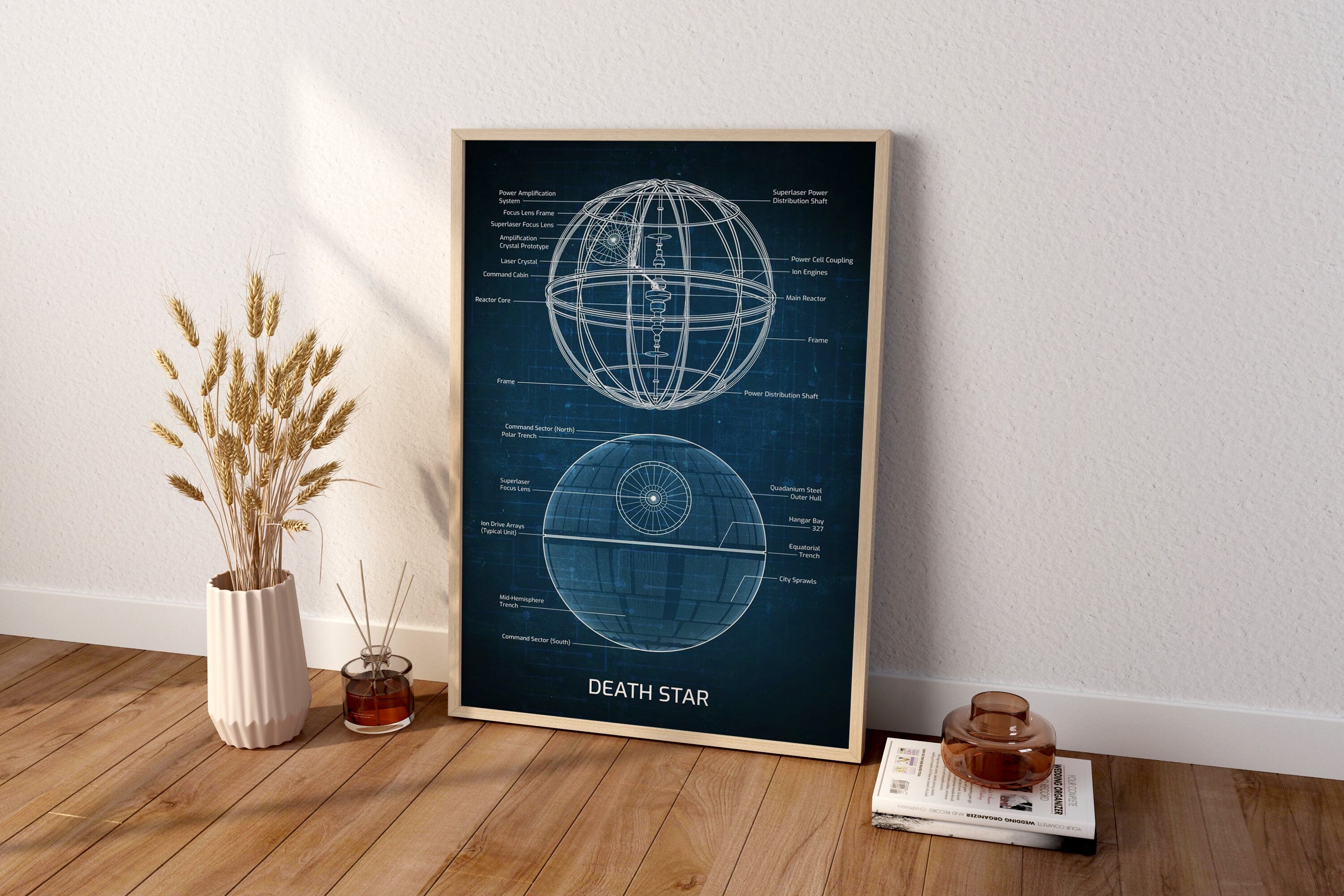 Death Star Blueprint Canvas Poster