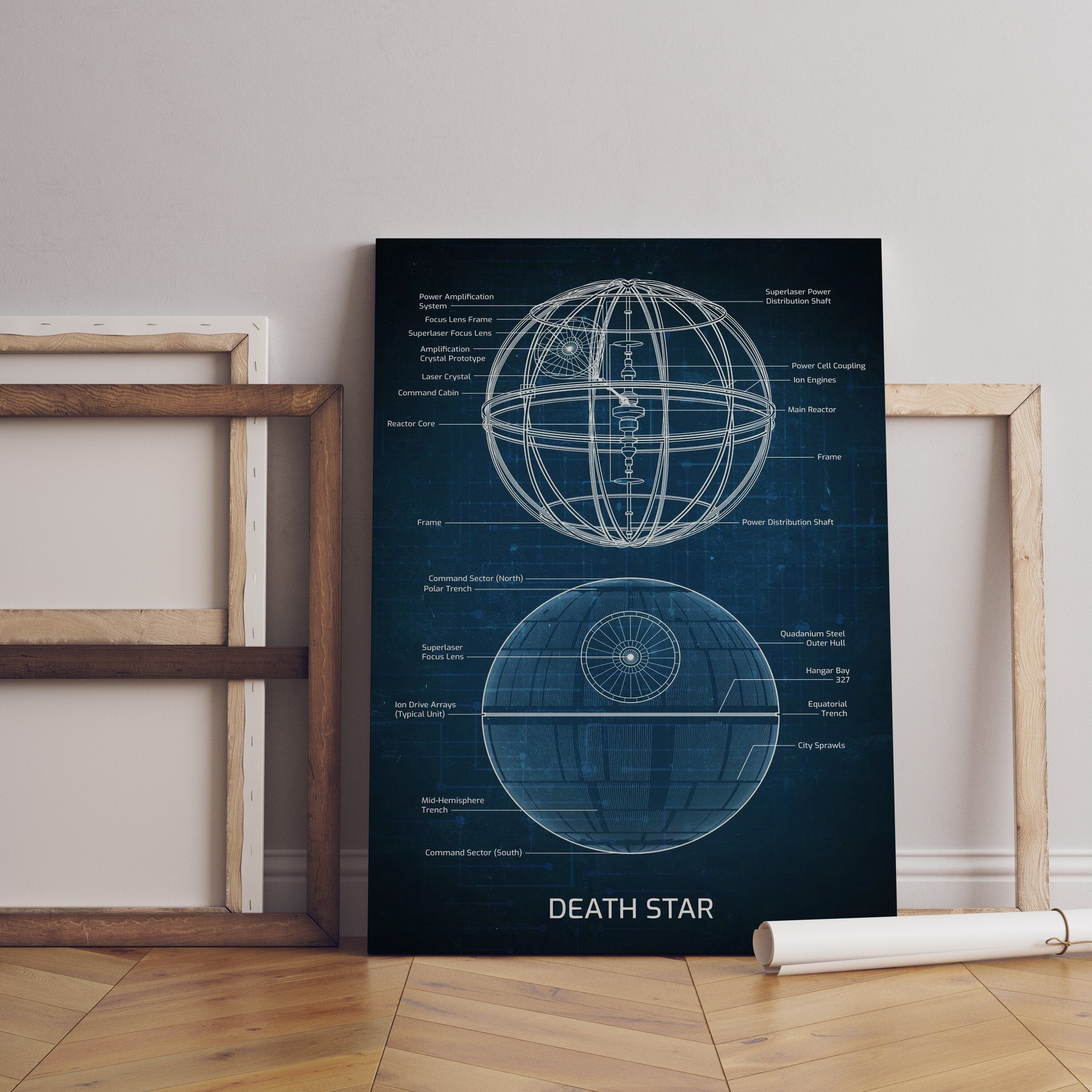 Death Star Blueprint Canvas Poster