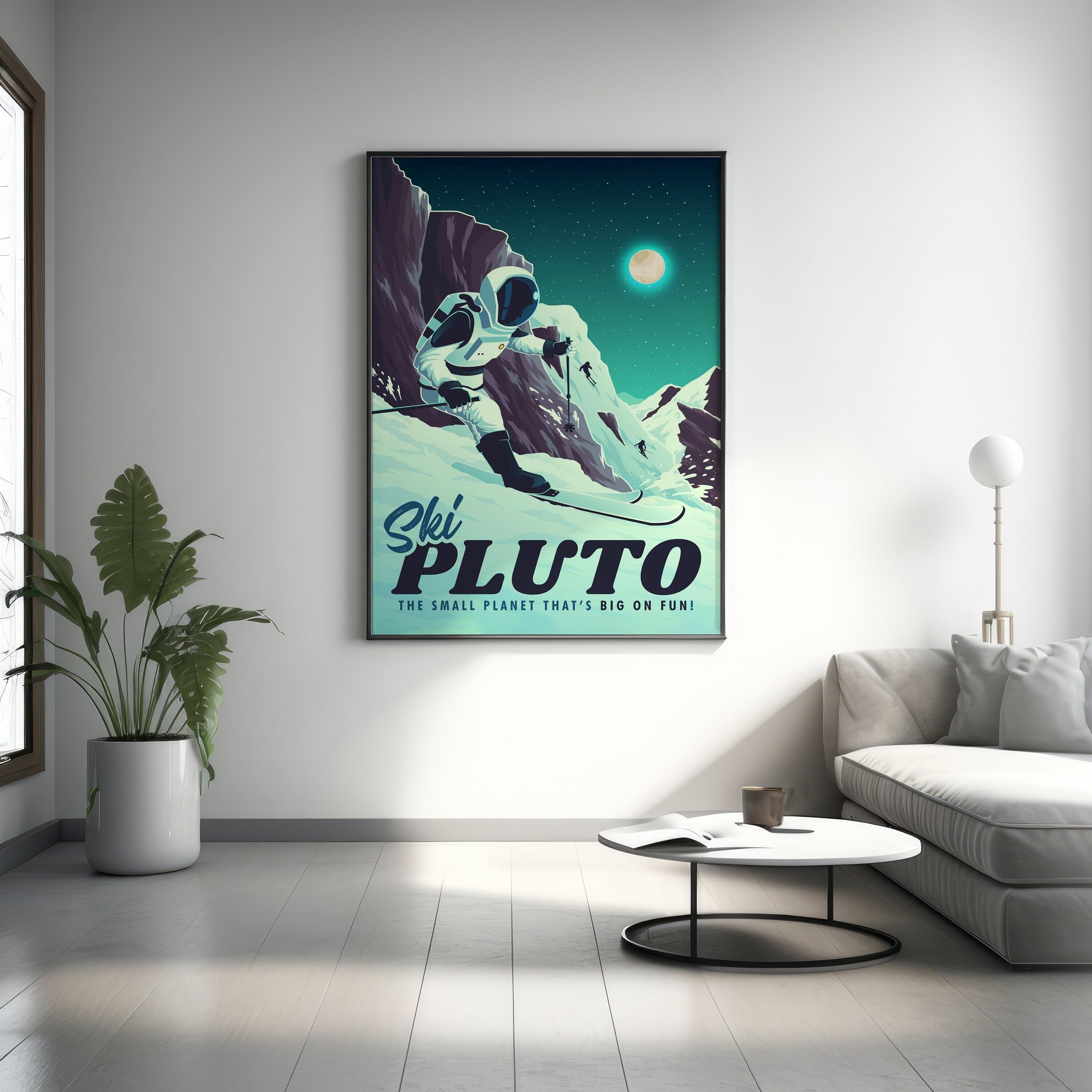 Retro Pluto Canvas Wall Art