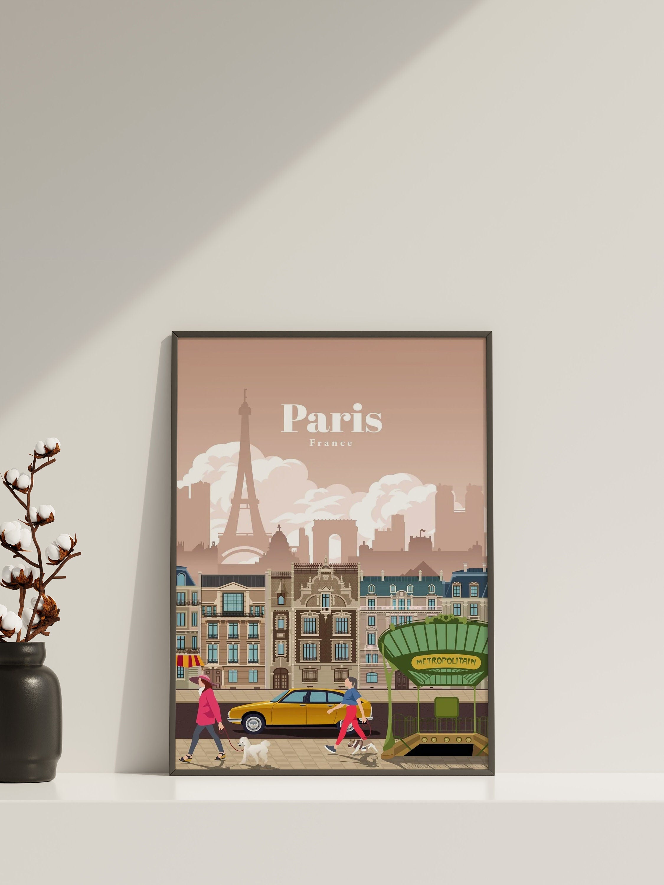 Retro Paris Canvas Wall Art