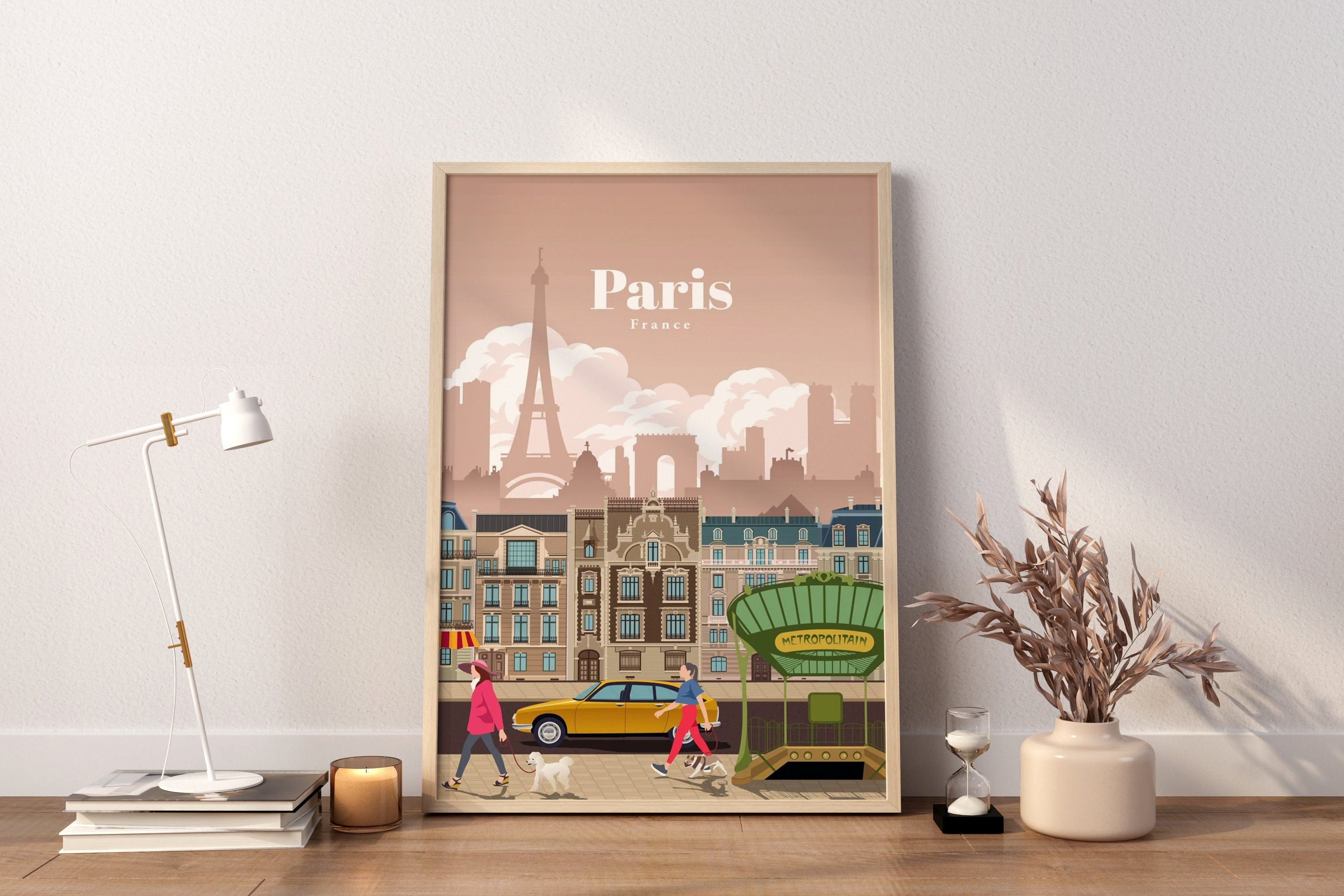 Retro Paris Canvas Wall Art