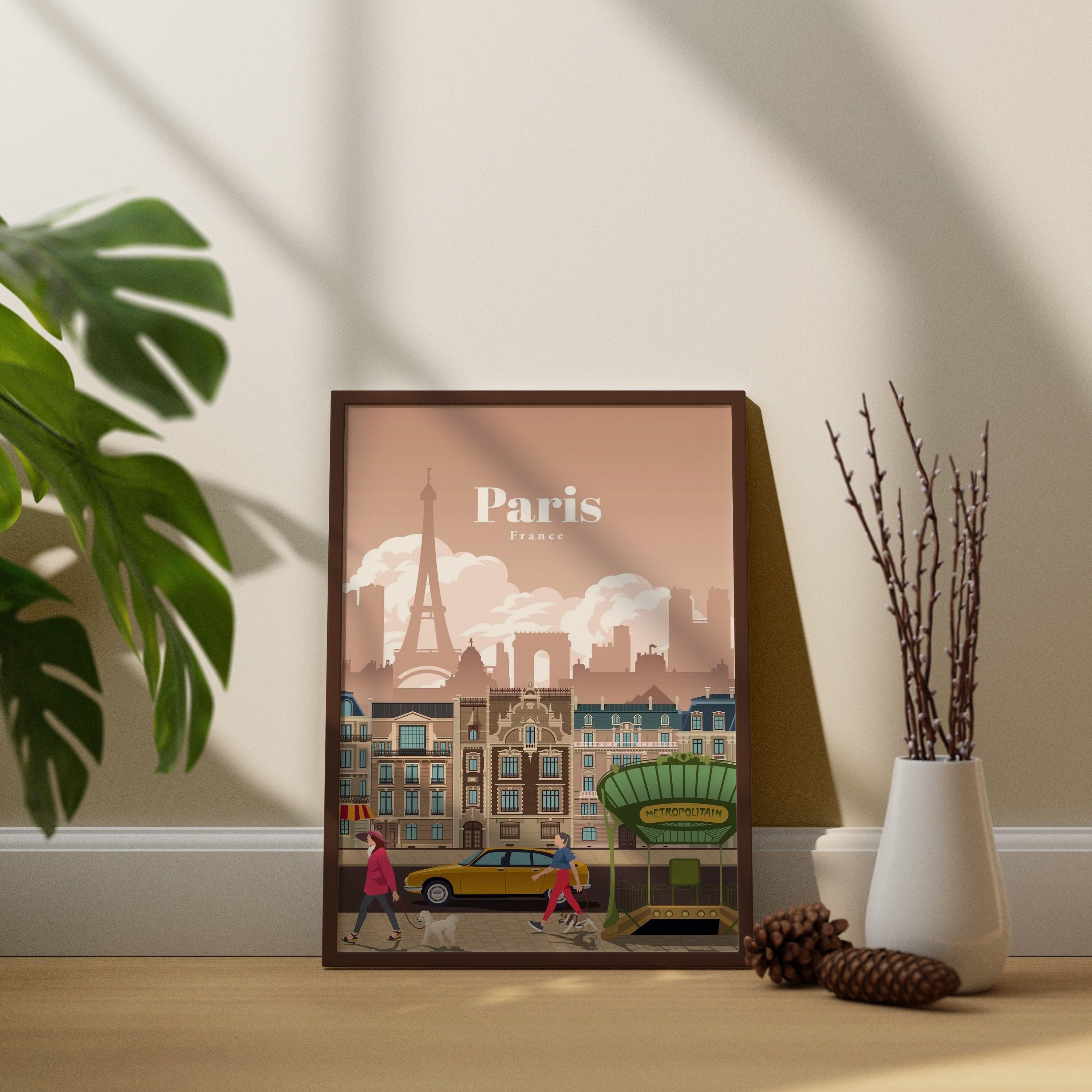 Retro Paris Canvas Wall Art