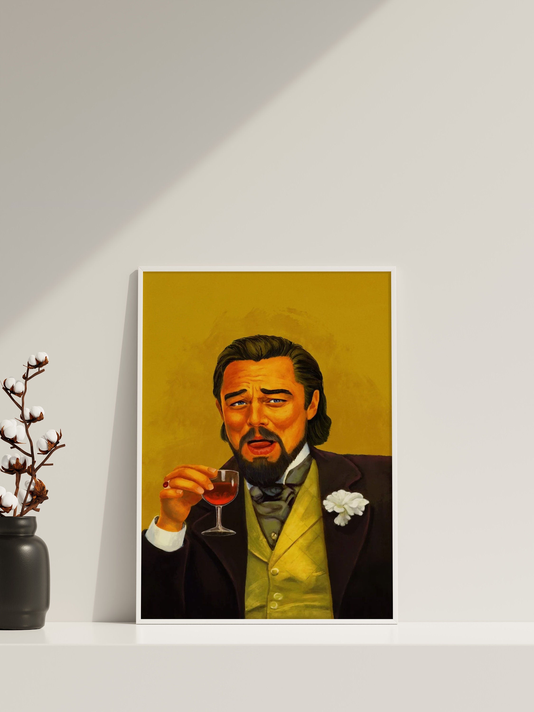 Di Caprio Laugh Canvas Wall Art