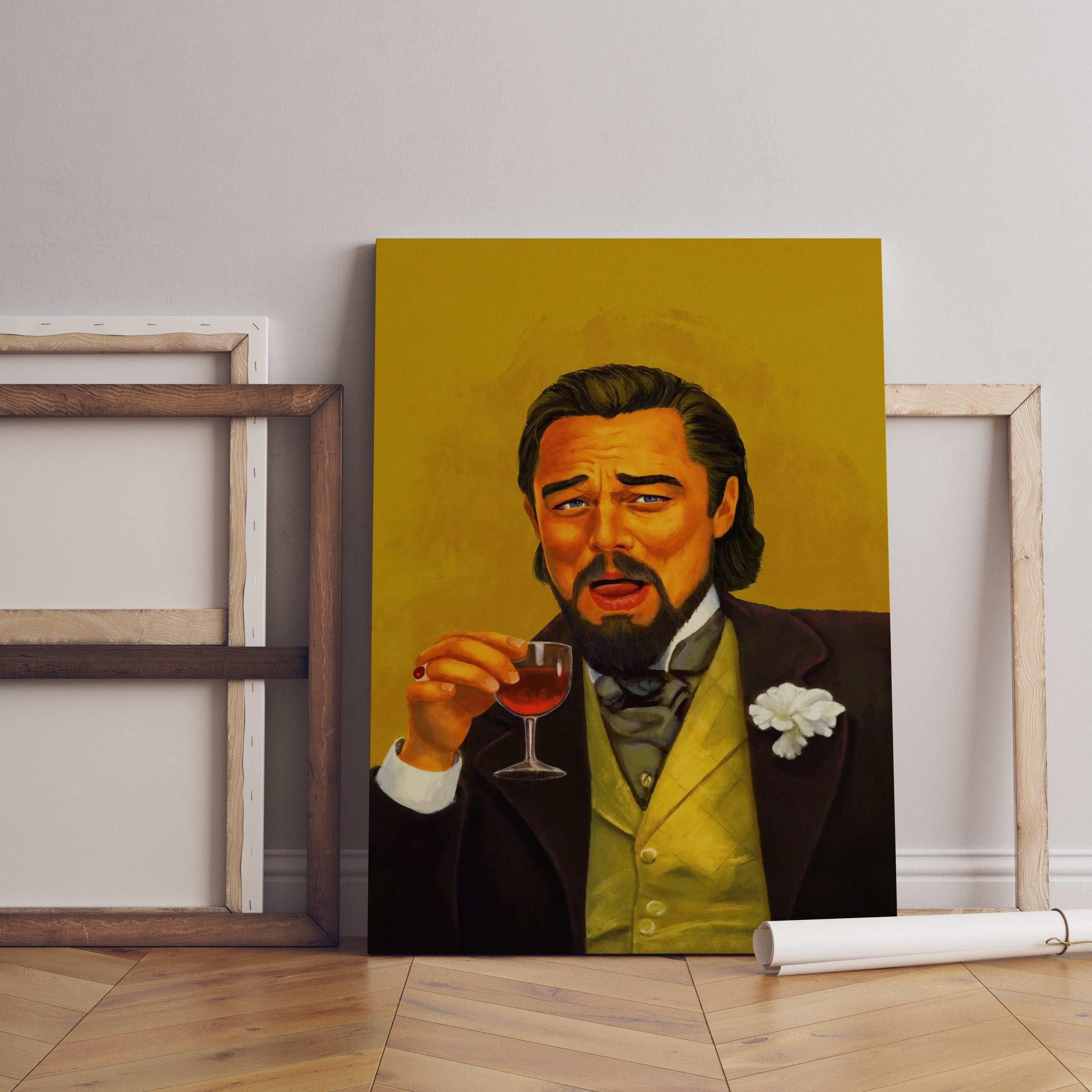 Di Caprio Laugh Canvas Wall Art