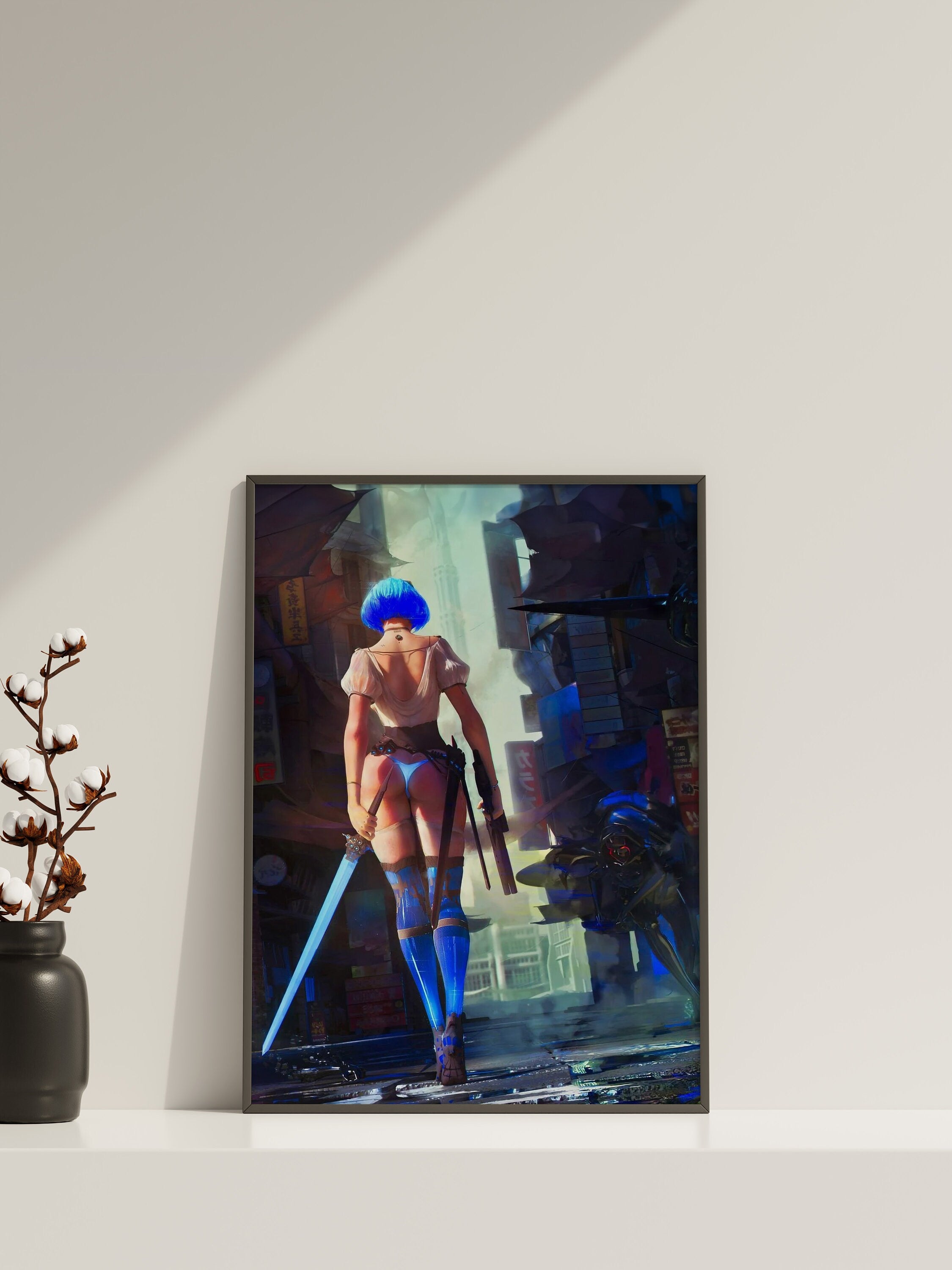 Anime ,Cyberpunk Girl Canvas Wall Art