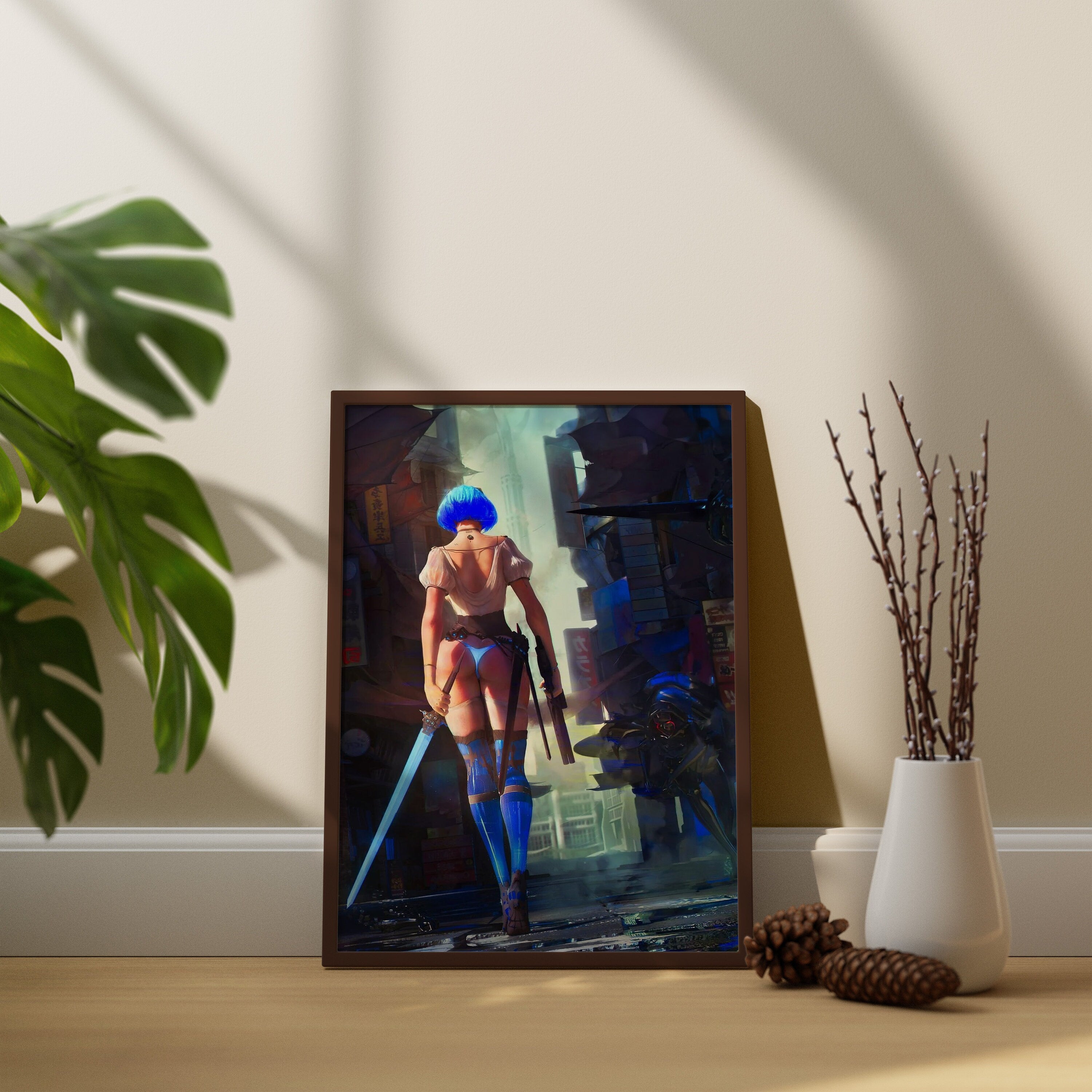 Anime ,Cyberpunk Girl Canvas Wall Art