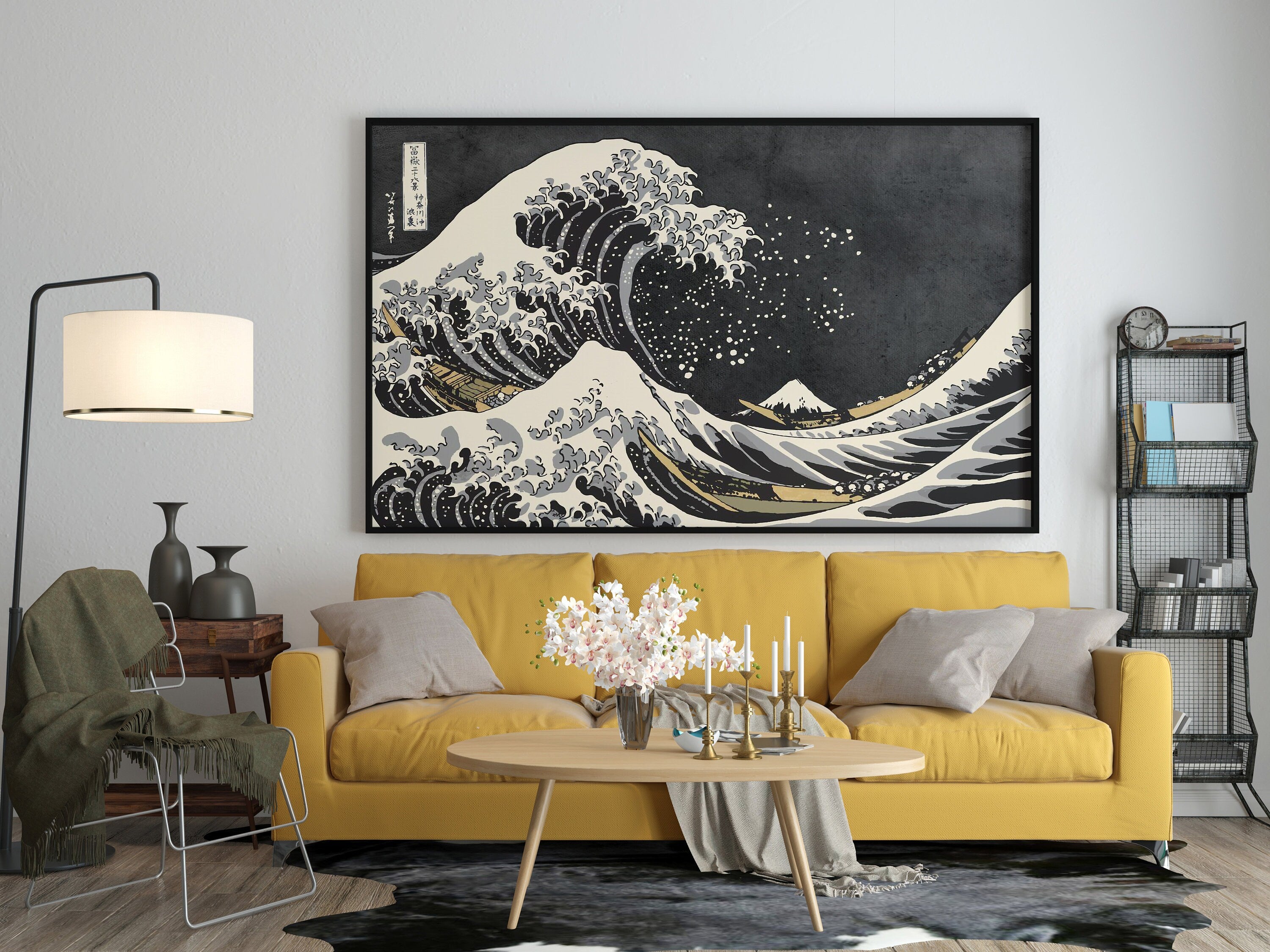 The Black Wave Of Kanagawa Canvas Wall Art