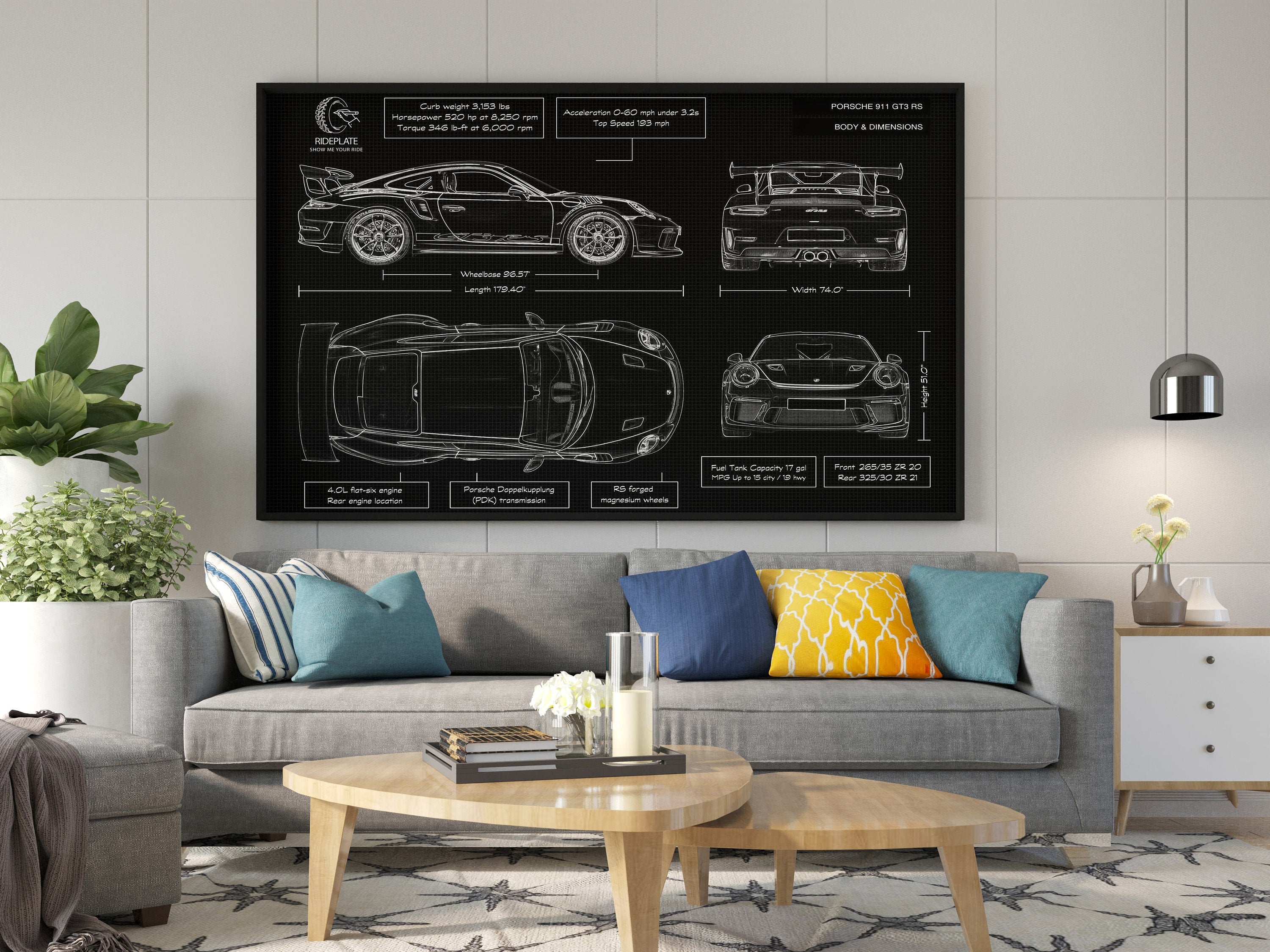 911 Blueprint Canvas Poster