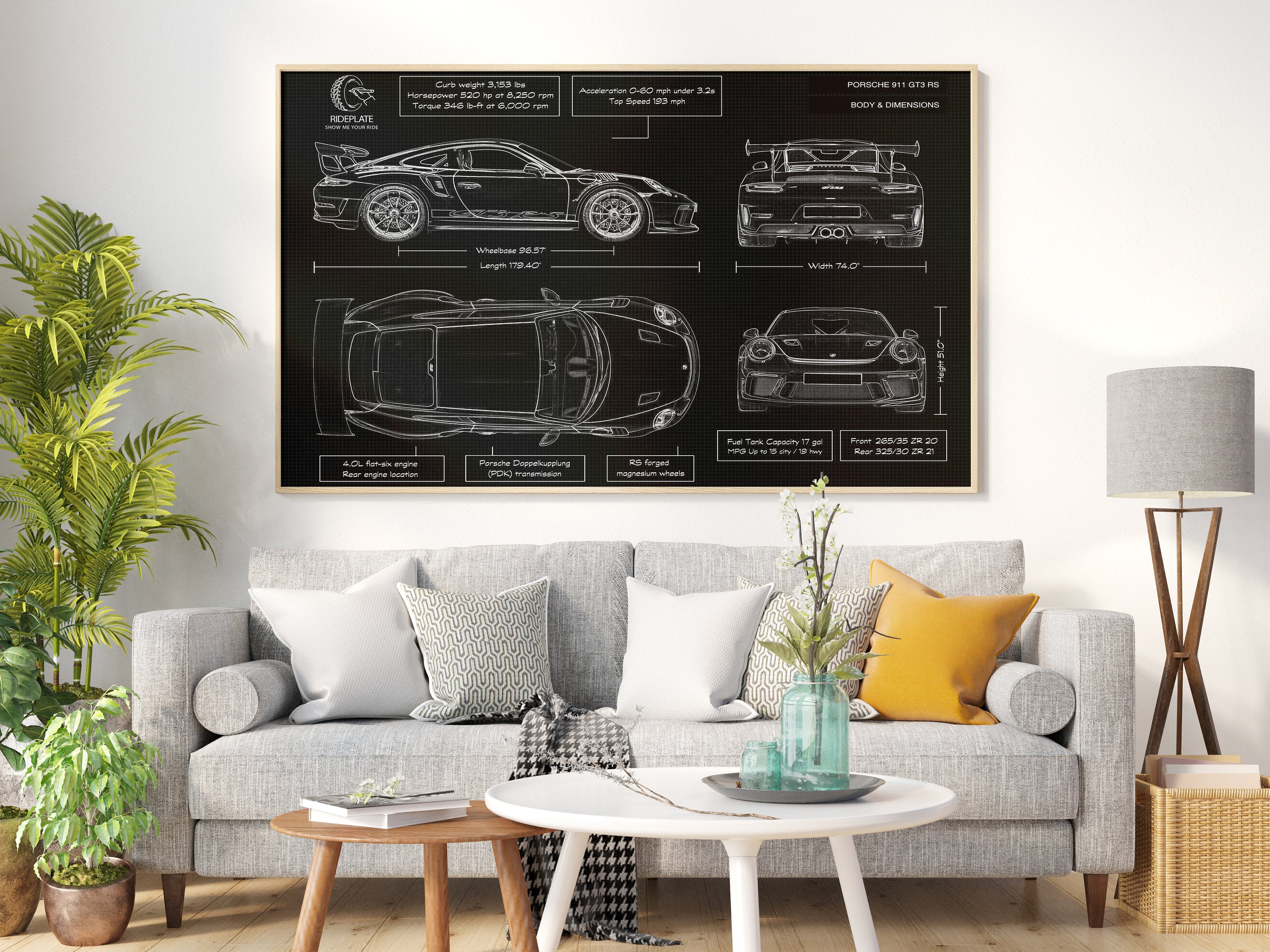 911 Blueprint Canvas Poster