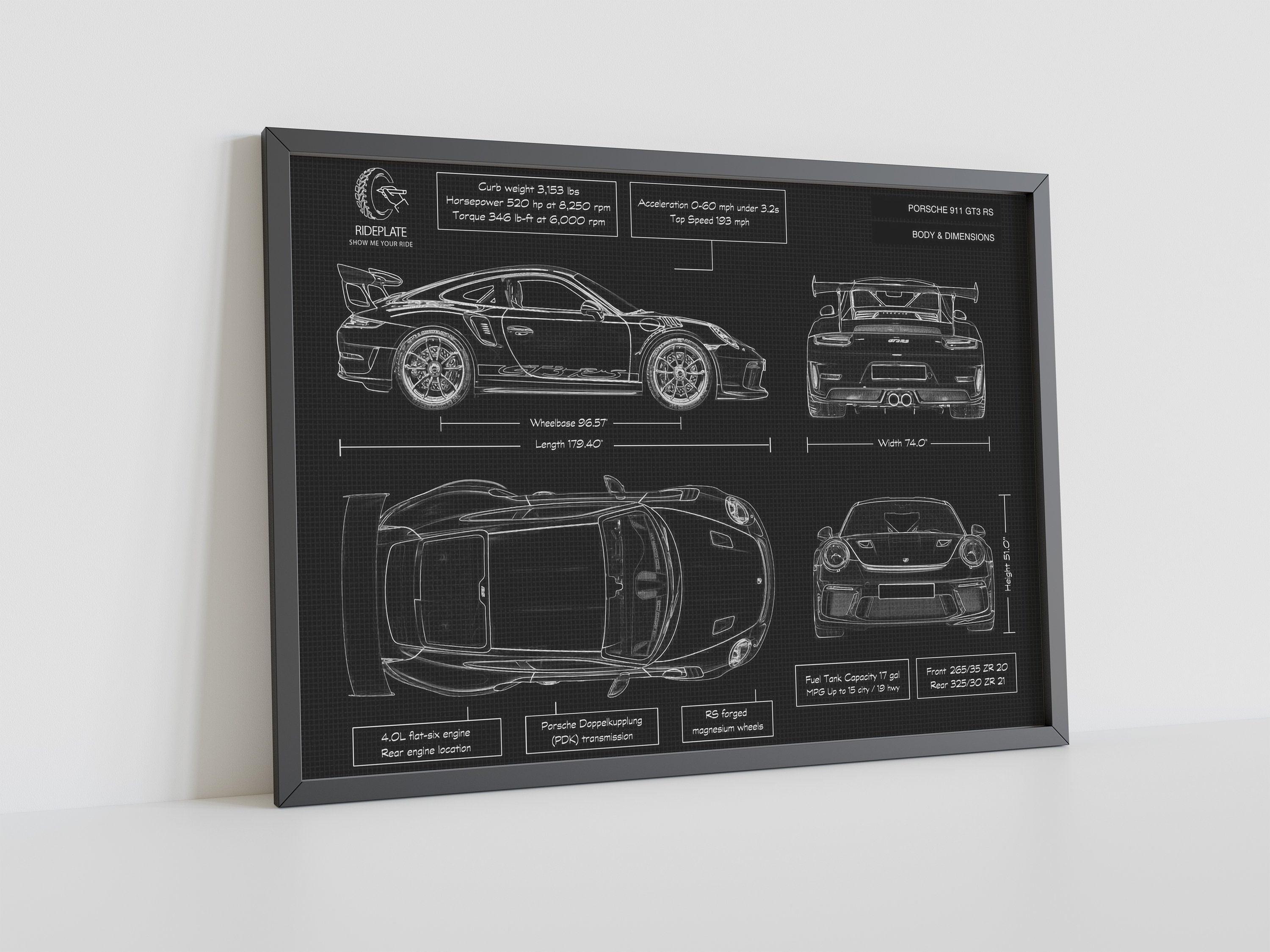 911 Blueprint Canvas Poster