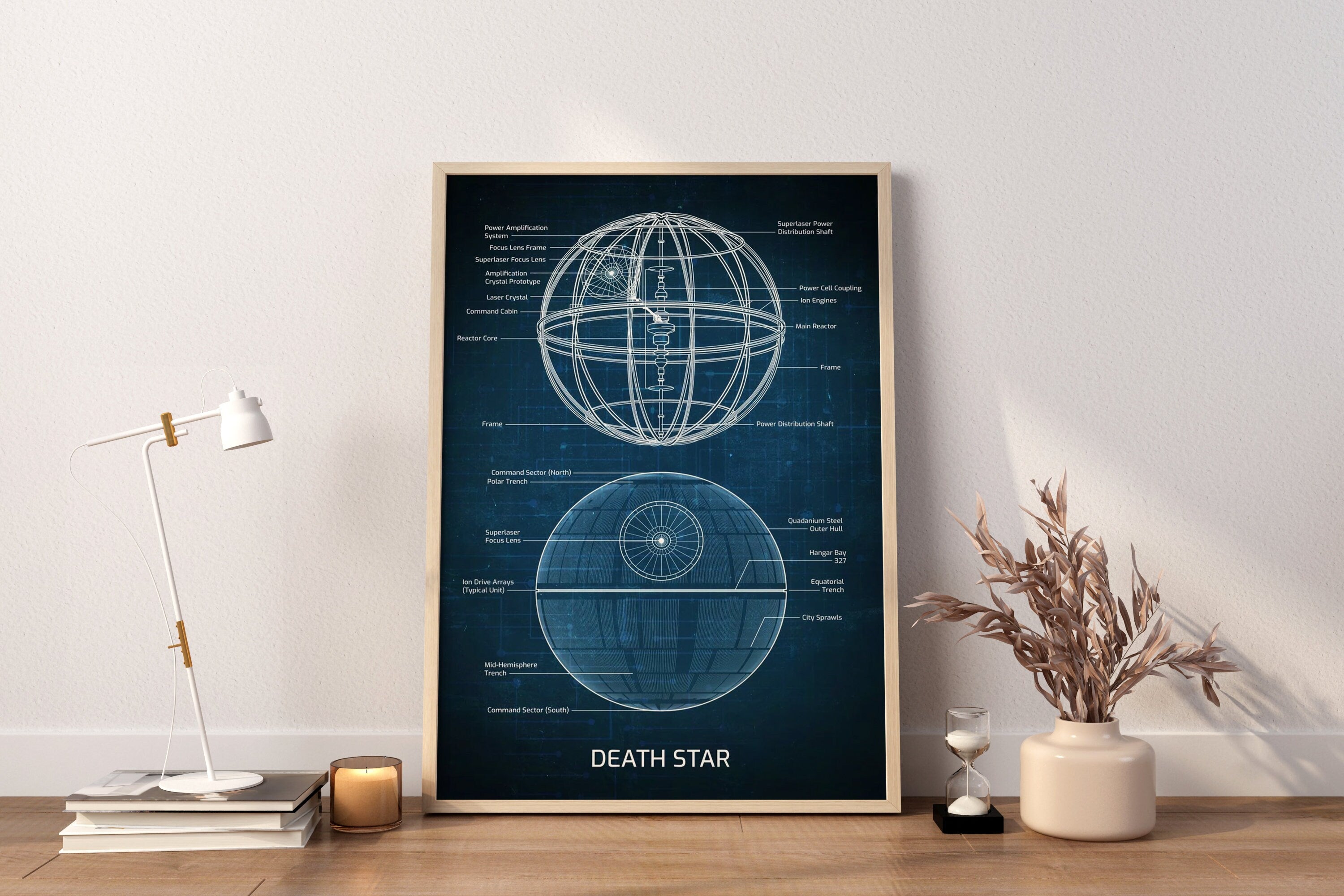 Death Star Blueprint Canvas Poster