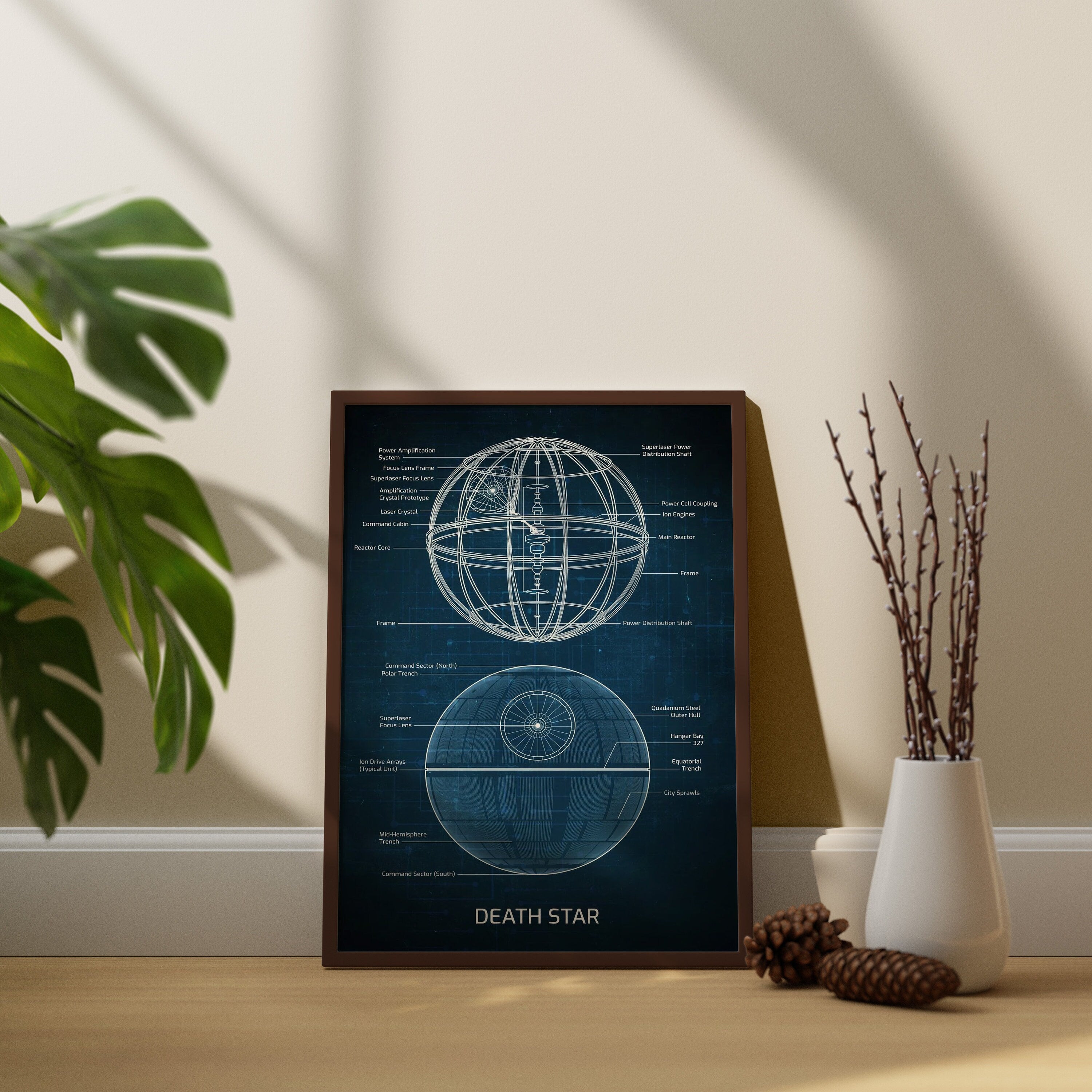 Death Star Blueprint Canvas Poster