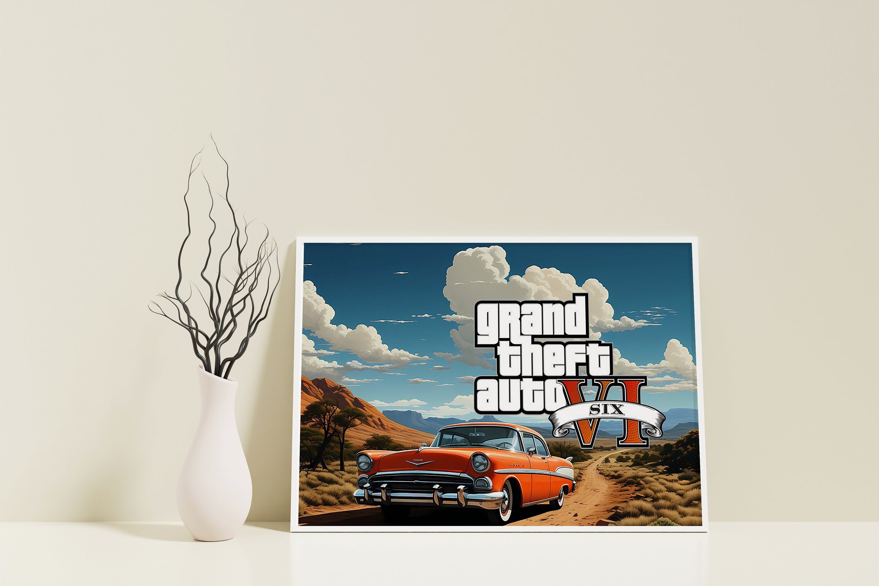 Grand Theft Auto 6 Game Canvas Poster