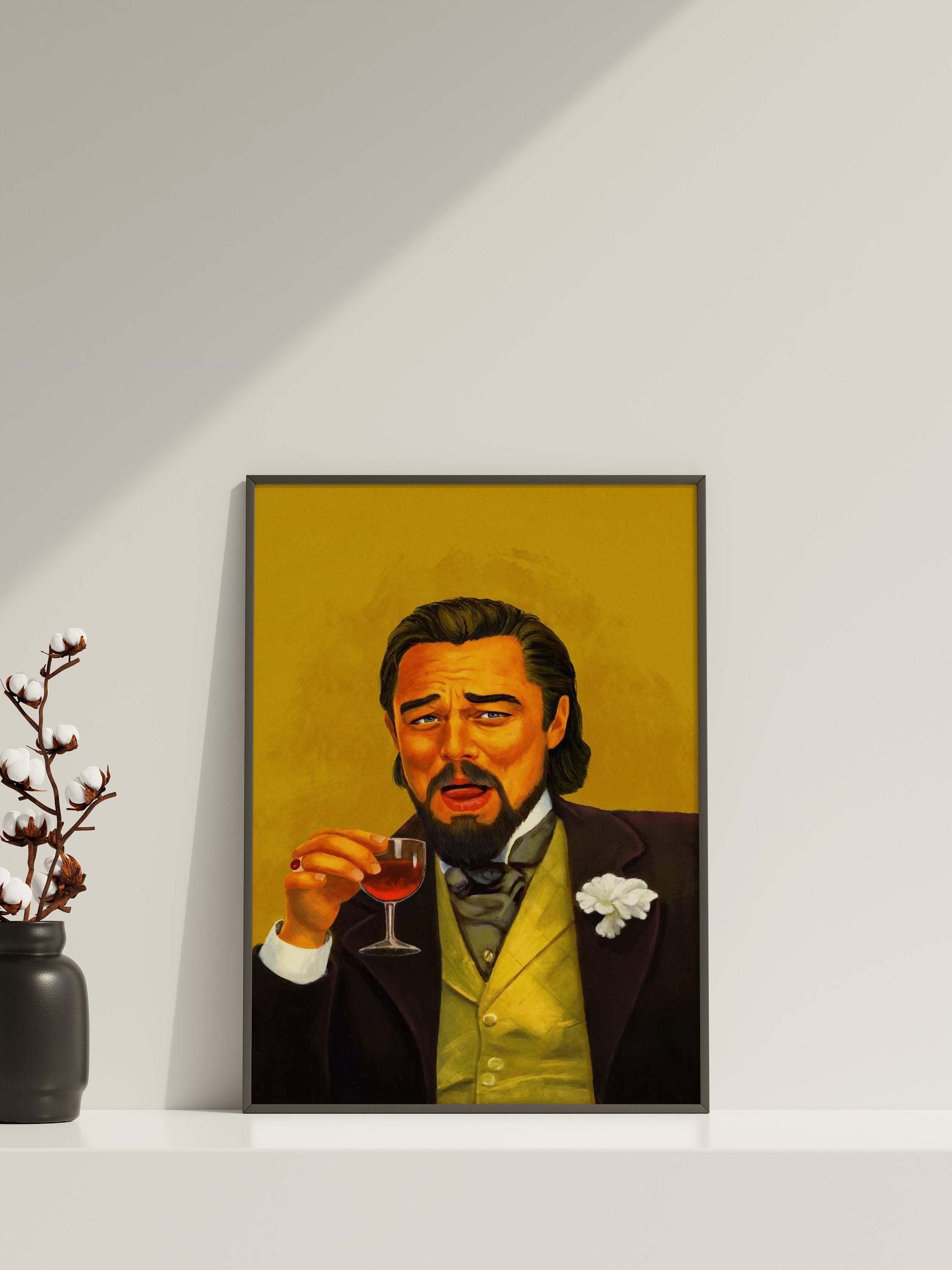 Di Caprio Laugh Canvas Wall Art