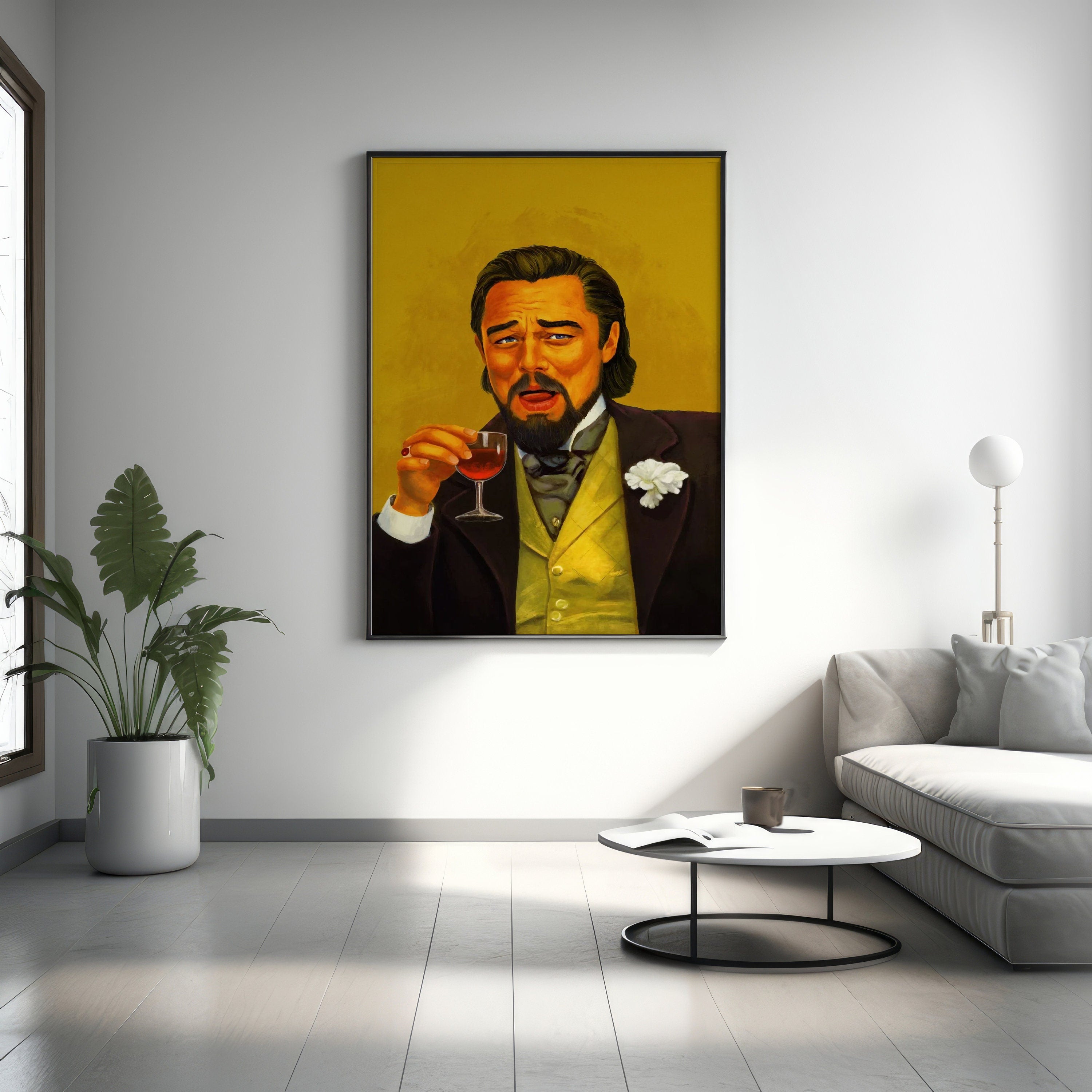 Di Caprio Laugh Canvas Wall Art