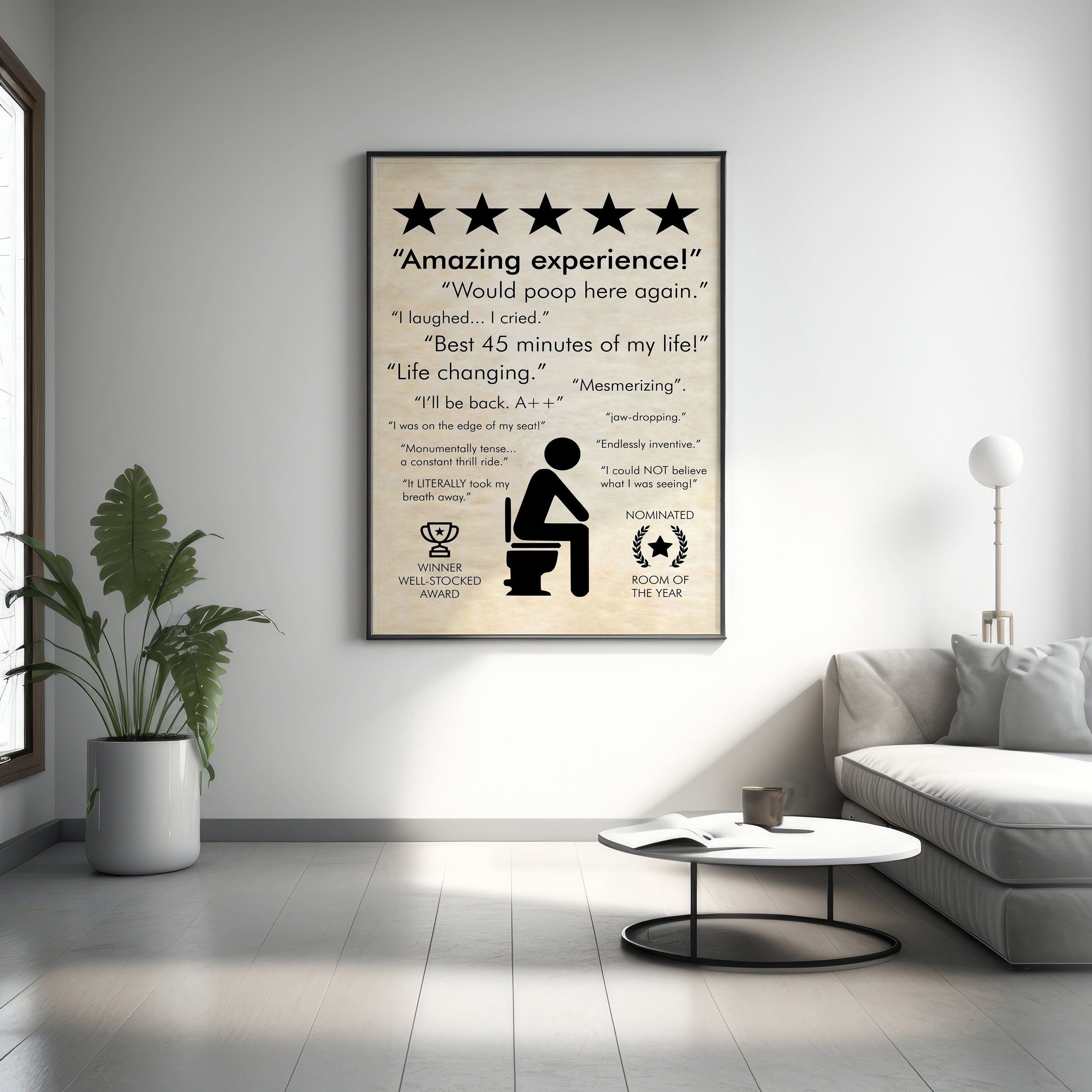 5 Star Batroom Canvas Wall Art