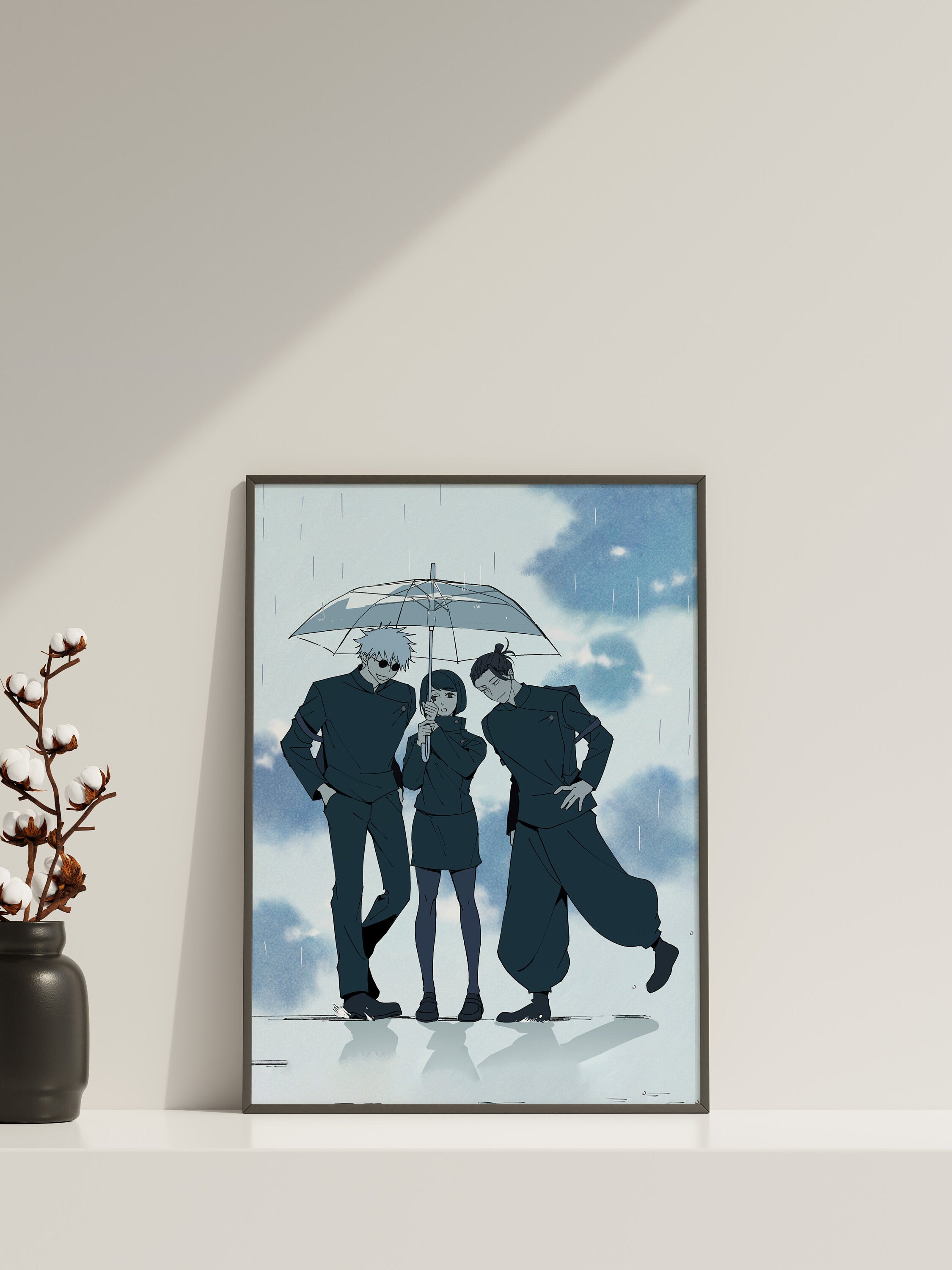 Anime Canvas Wall Art, Jujutsu Kaisen Wall Art, Blue Art Satoru Gojo, Kinji Hakari Wall Art