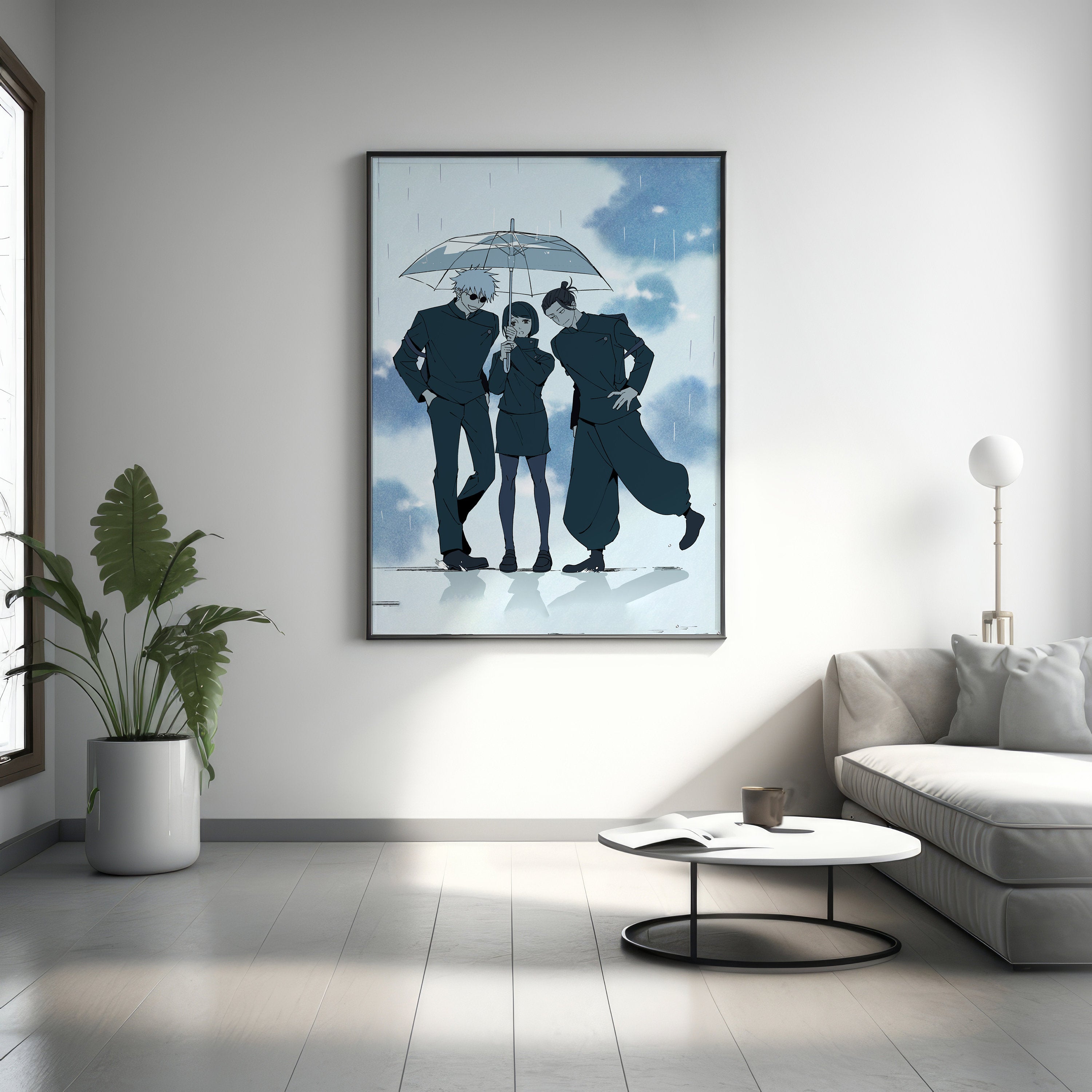 Anime Canvas Wall Art, Jujutsu Kaisen Wall Art, Blue Art Satoru Gojo, Kinji Hakari Wall Art