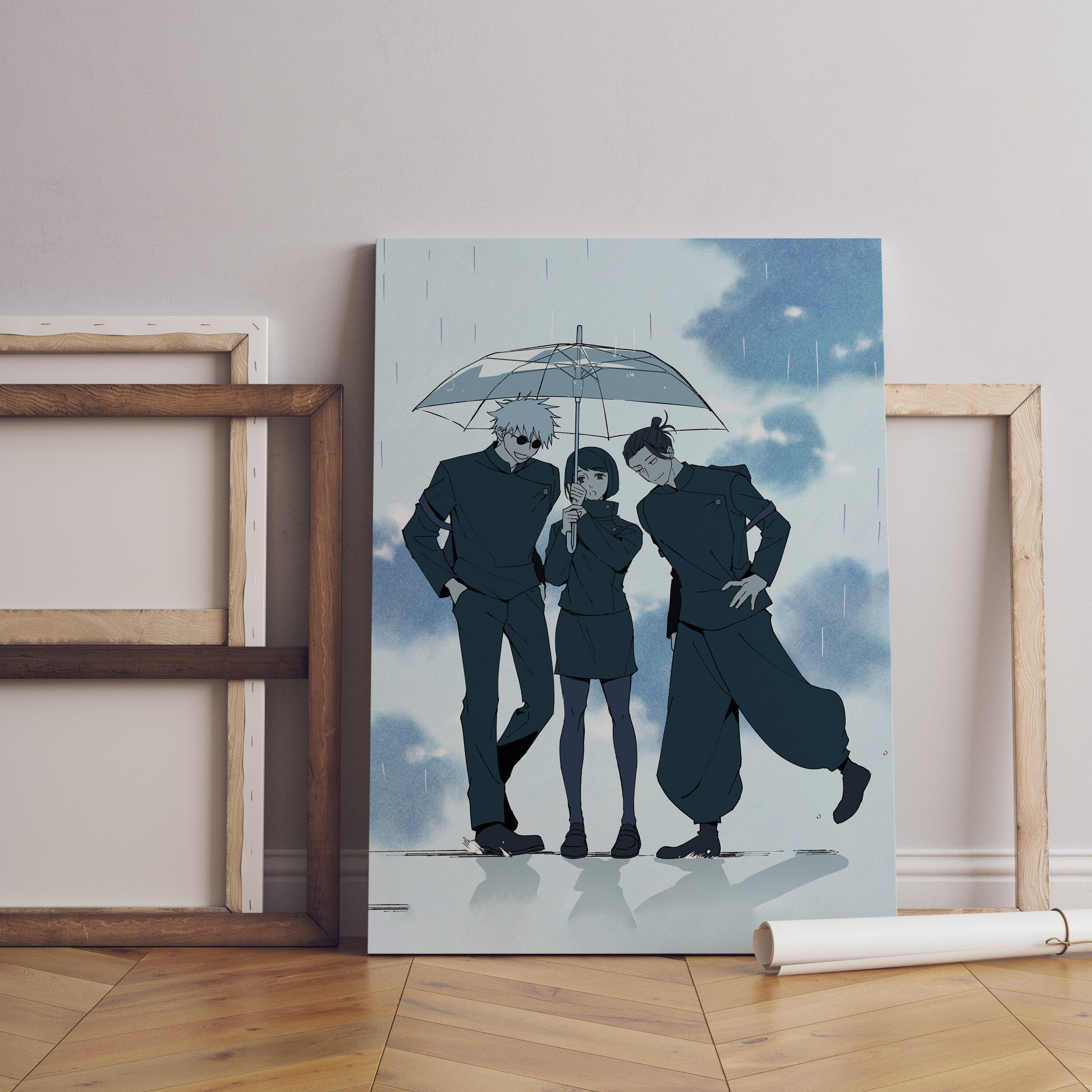 Anime Canvas Wall Art, Jujutsu Kaisen Wall Art, Blue Art Satoru Gojo, Kinji Hakari Wall Art