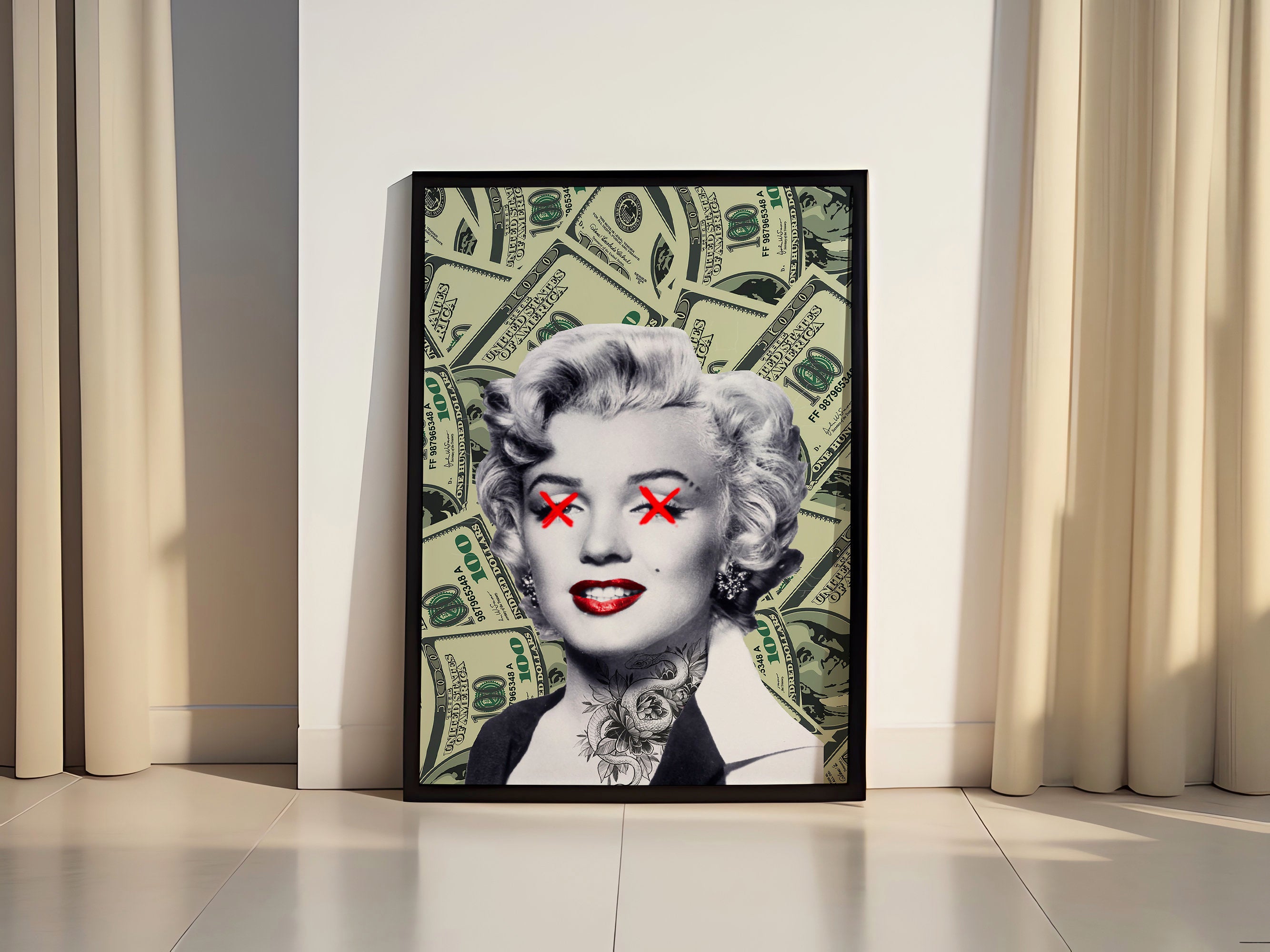 Marilyn Monroe Dollar Manifest Canvas Poster