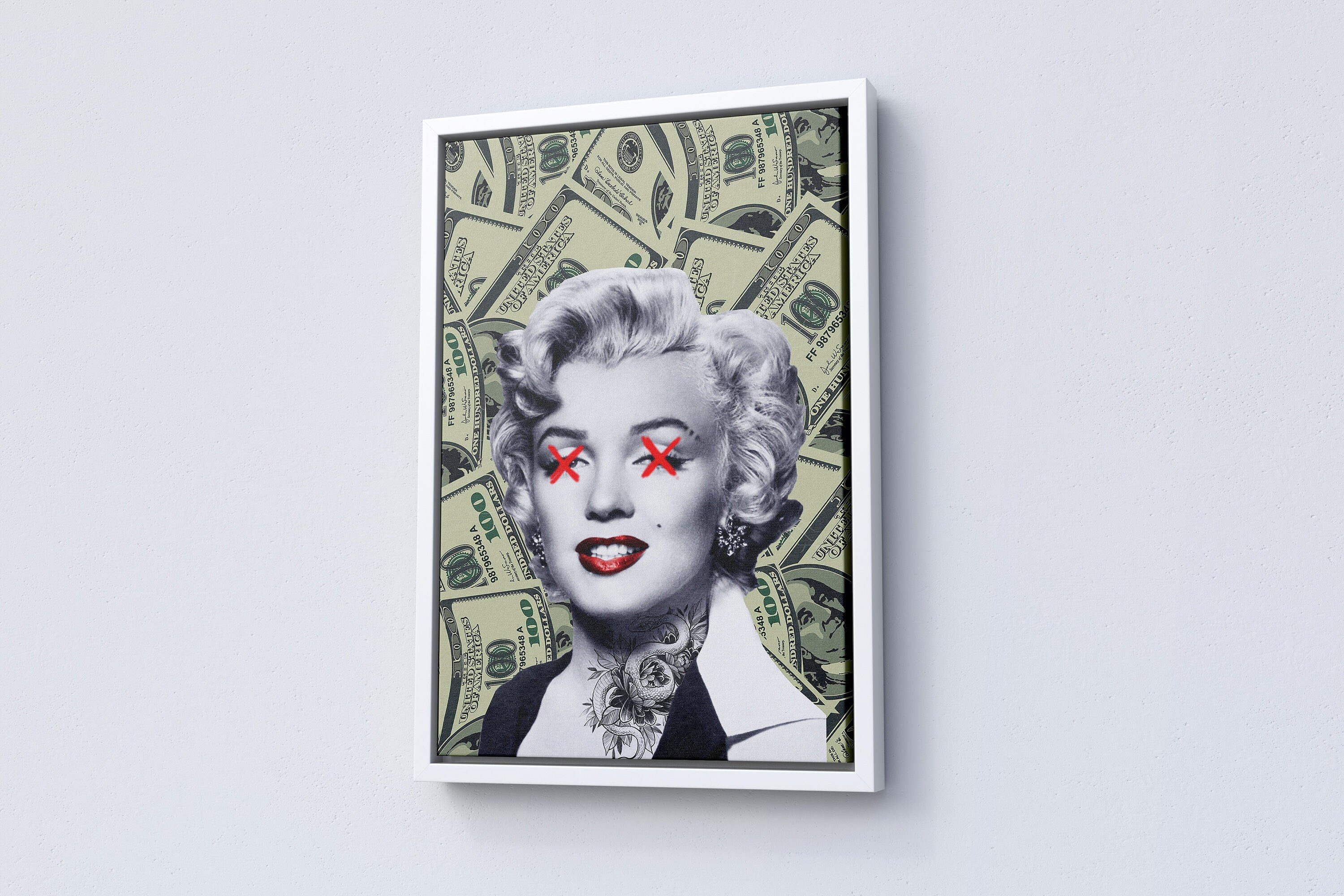 Marilyn Monroe Dollar Manifest Canvas Poster